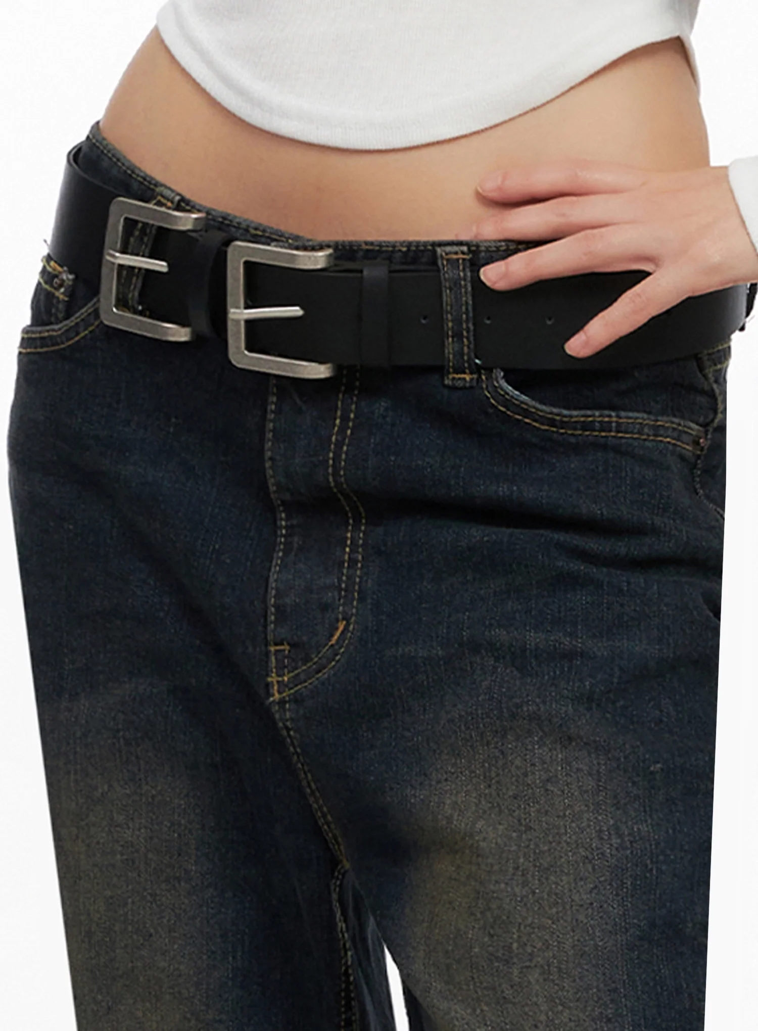 Double Square Buckle Belt IN503 - Image 4
