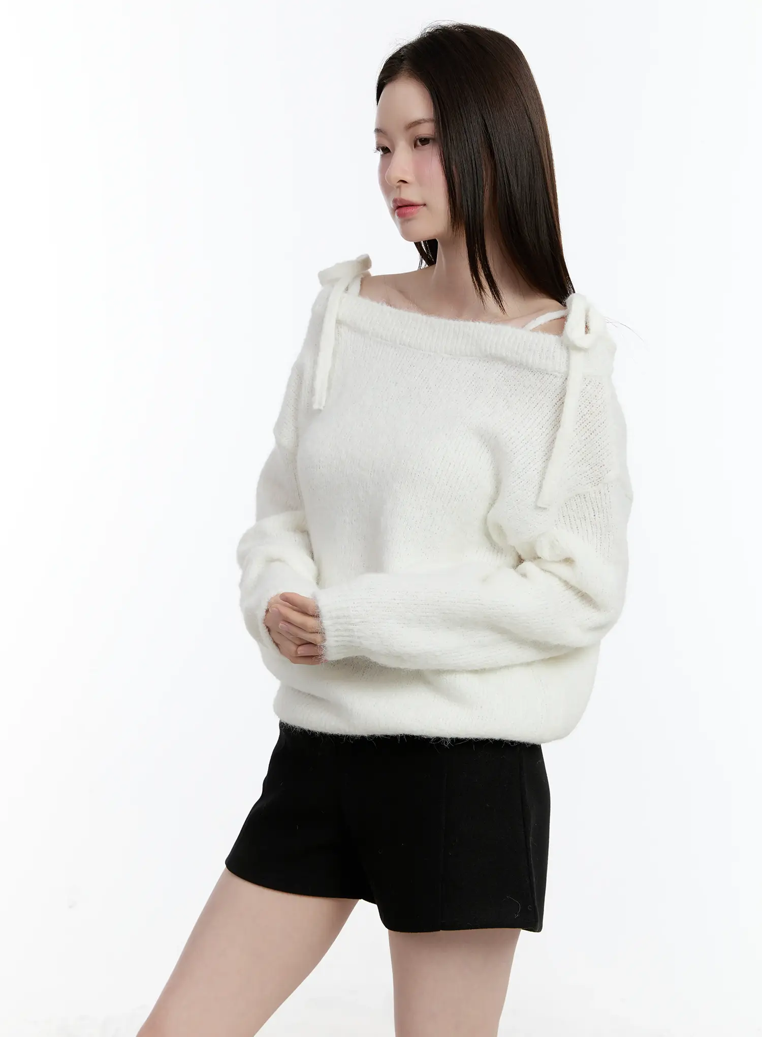 Double Strap Off-Shoulder Knit Top ID510 - Image 3