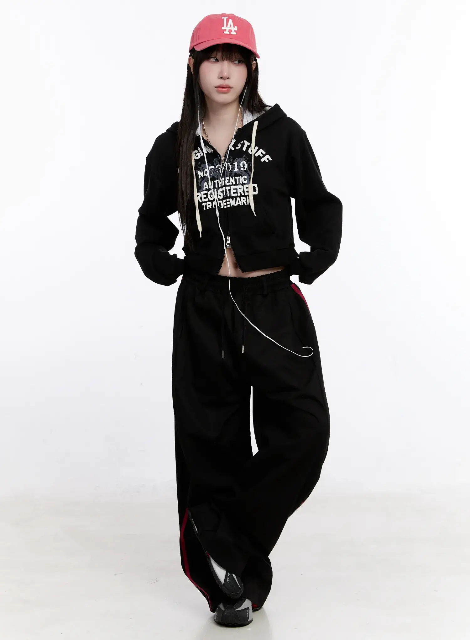 Double Stripe Wide Cotton Pants CO501 - Image 3