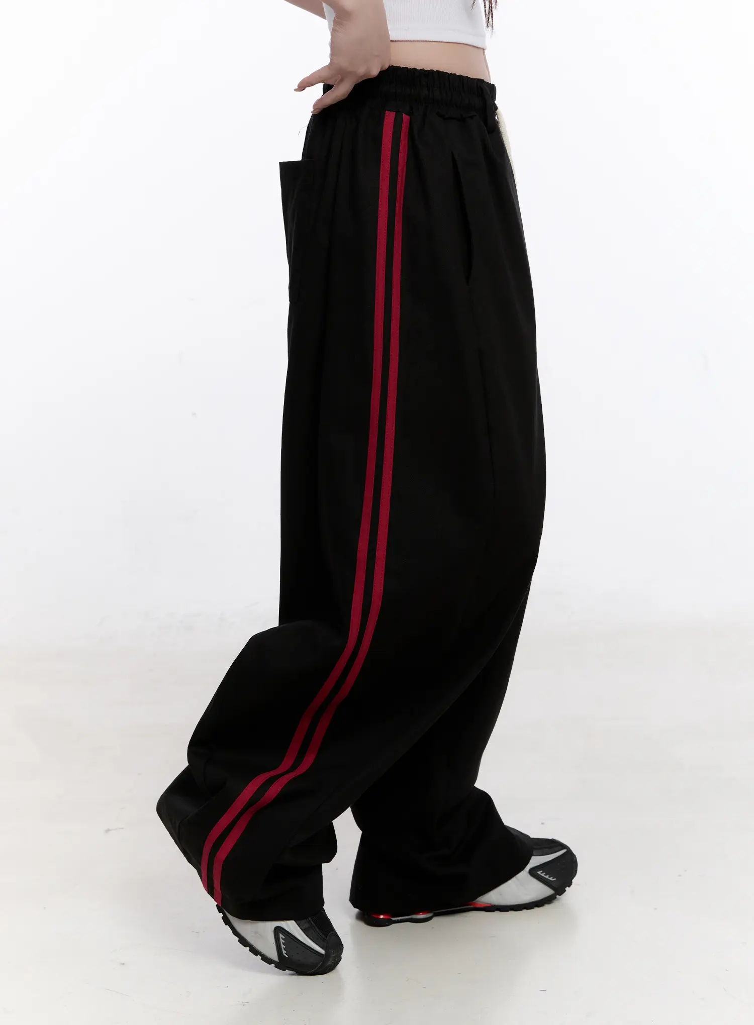 Double Stripe Wide Cotton Pants CO501 - Image 4
