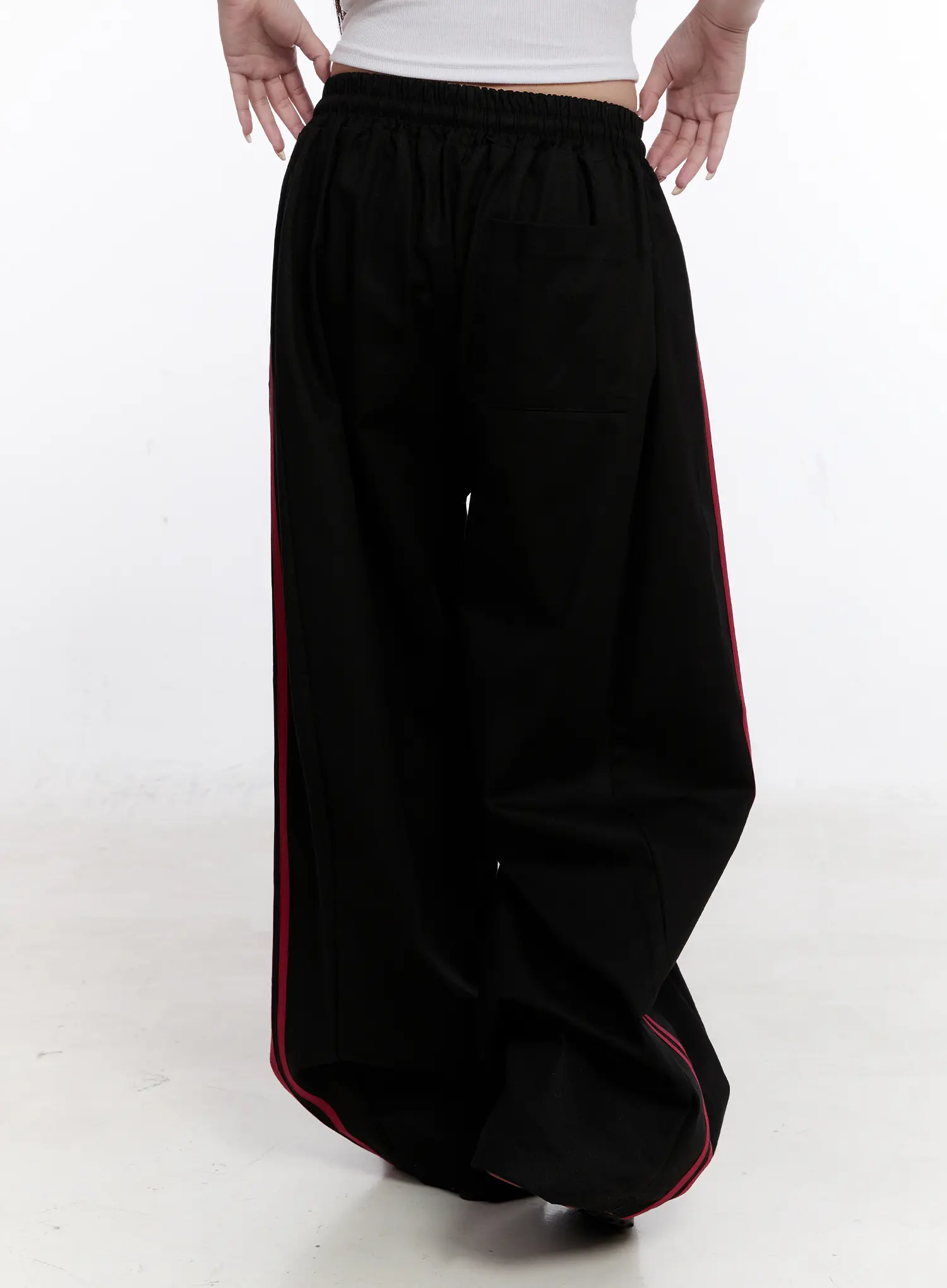 Double Stripe Wide Cotton Pants CO501 - Image 7