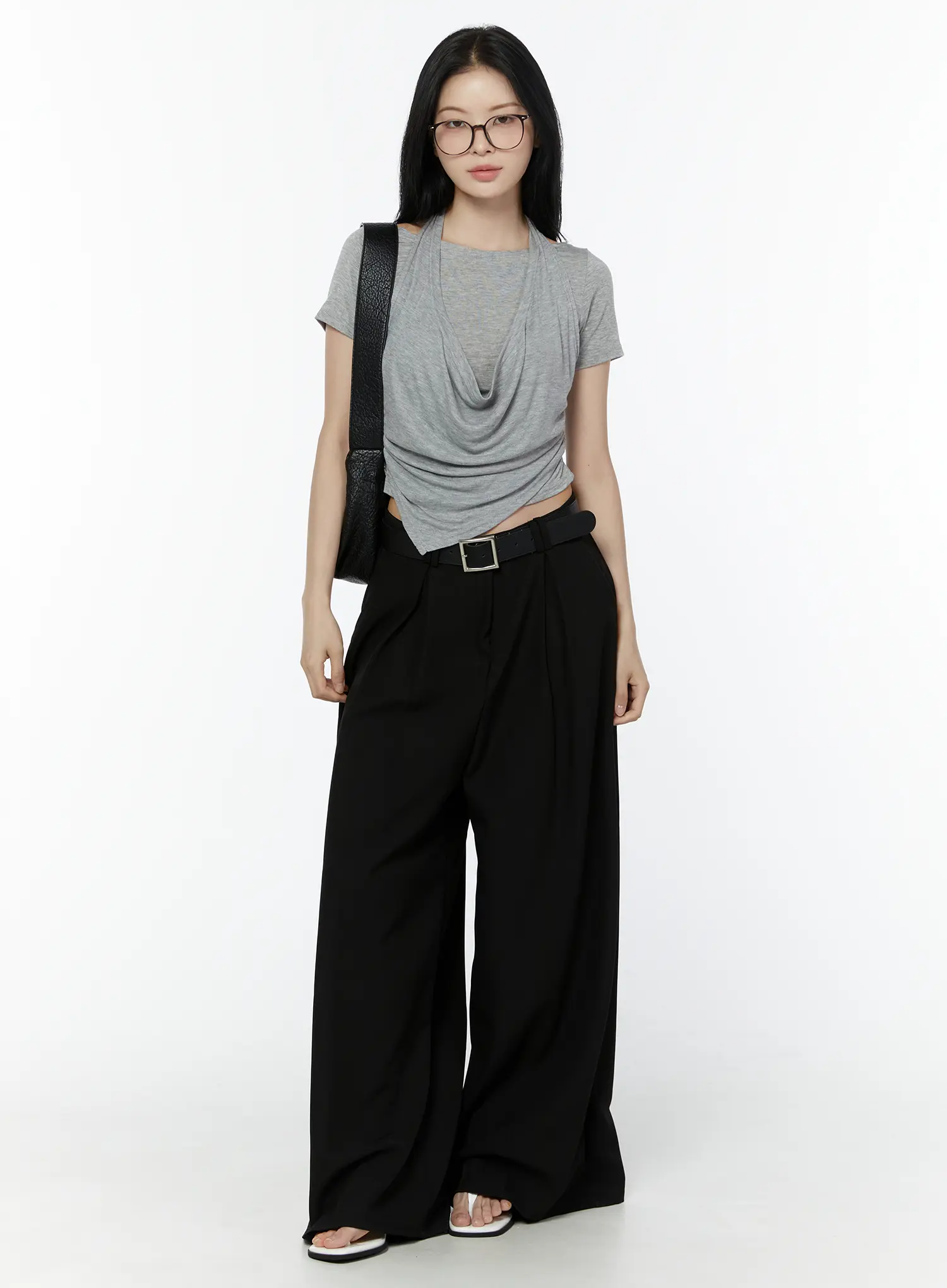 Draped Halter Neck Layered Tee IU503 - Image 10
