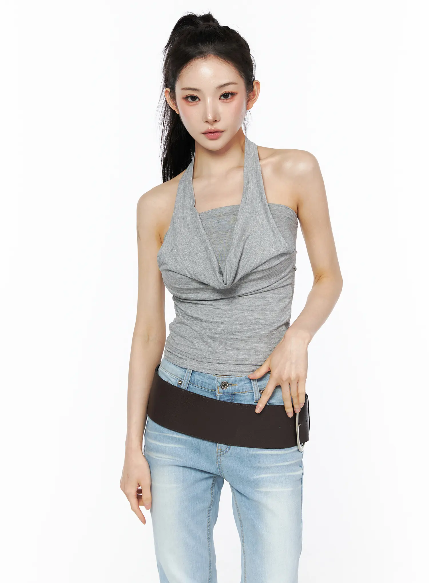 Draped Halter Tube Top CU511 - Image 2