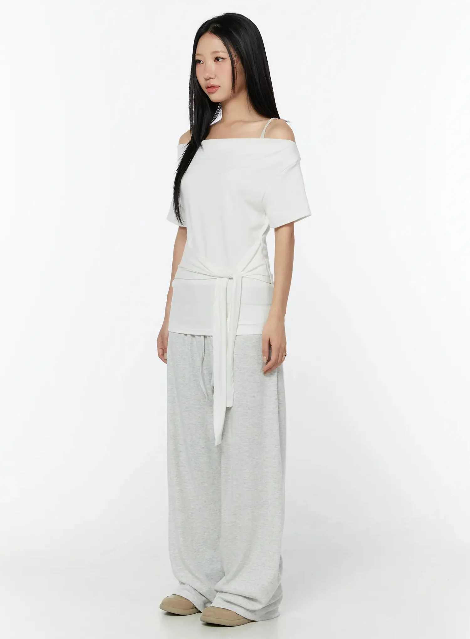Draped Off-Shoulder Wrap Top IU522 - Image 4