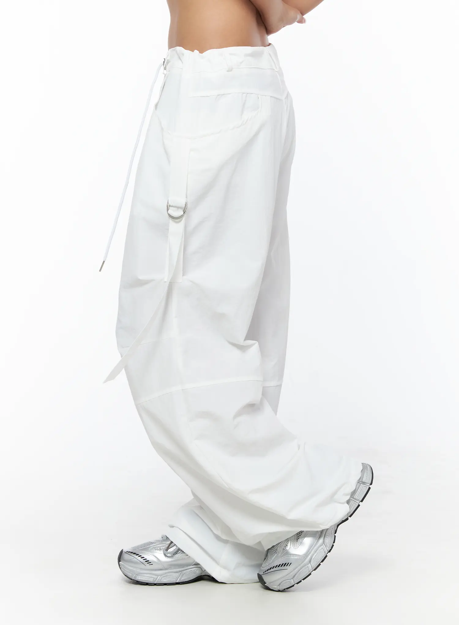Drawstring Wide Leg Parachute Pants CU524 - Image 3