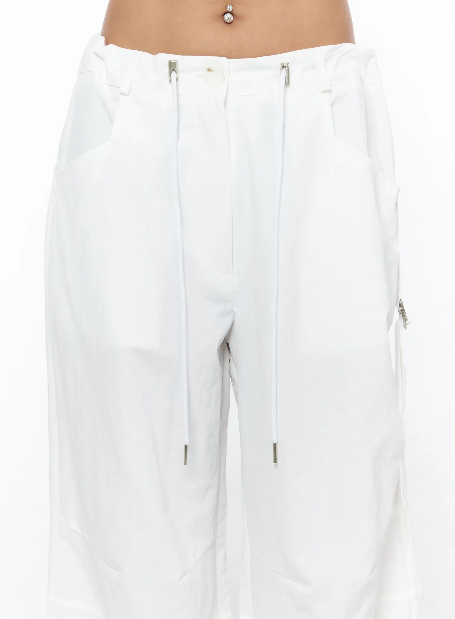 Drawstring Wide Leg Parachute Pants CU524 - Image 8