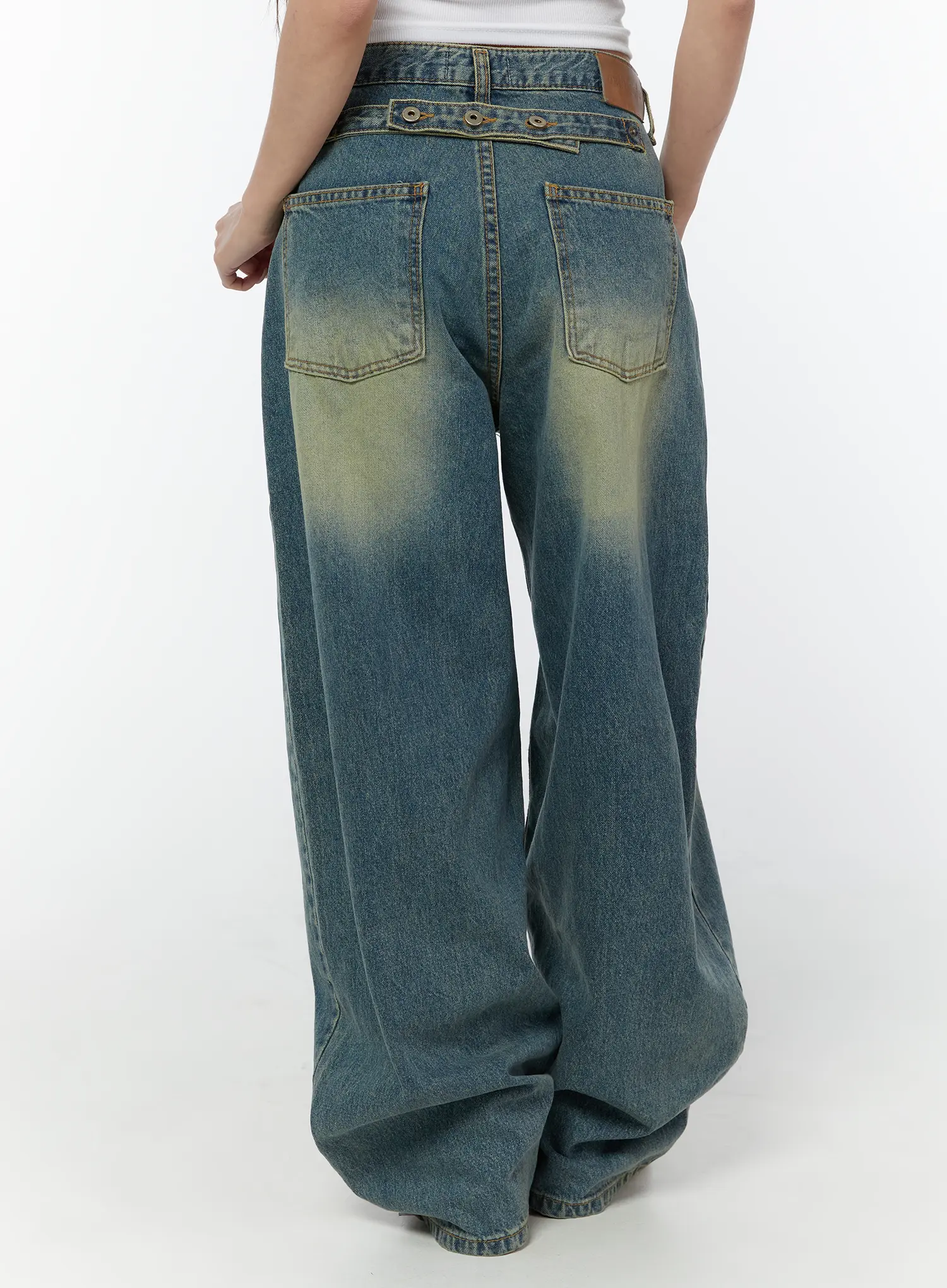 Effie Vintage Washed Wide Leg Jeans CY519