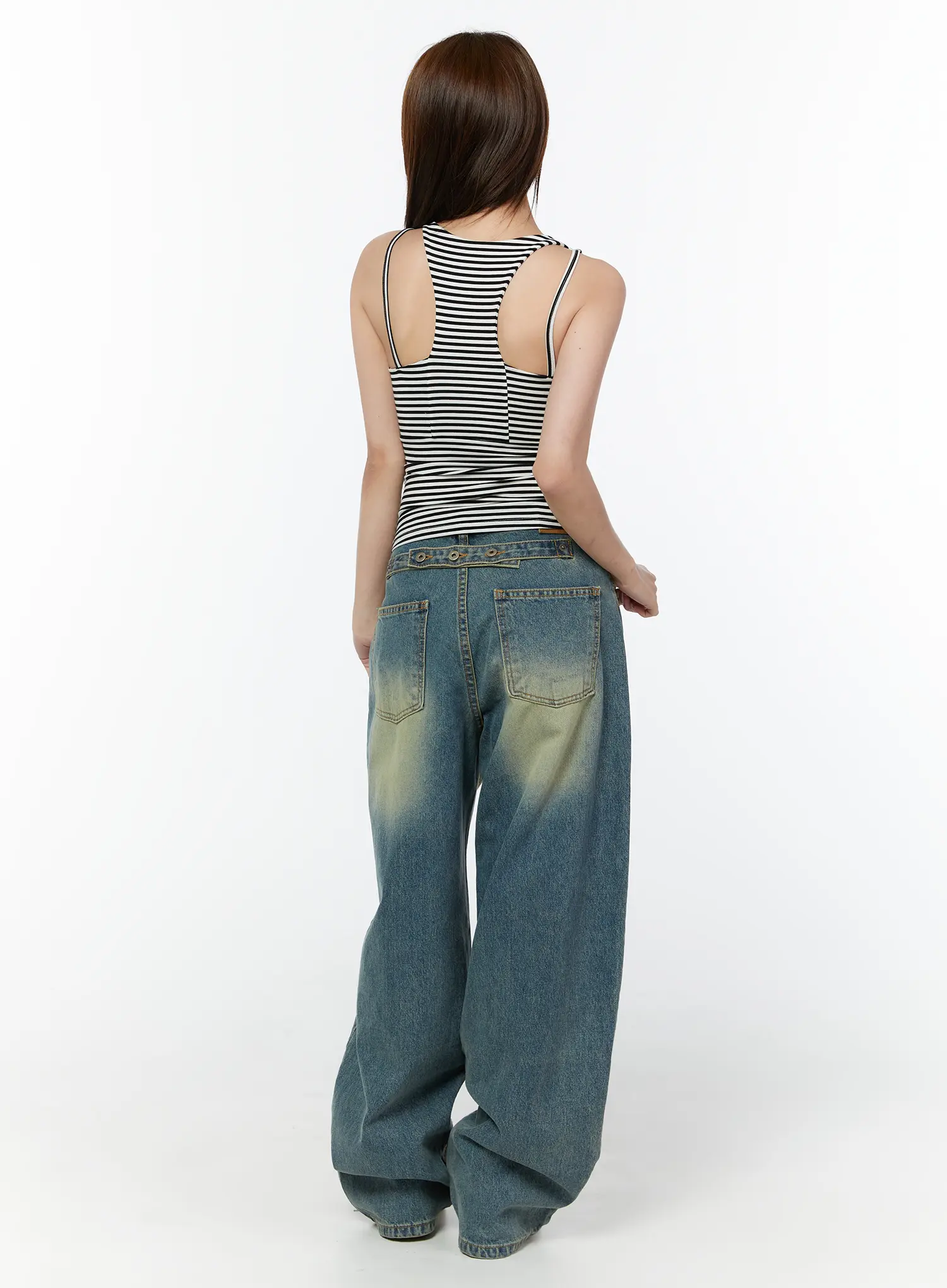 Effie Vintage Washed Wide Leg Jeans CY519 - Image 7