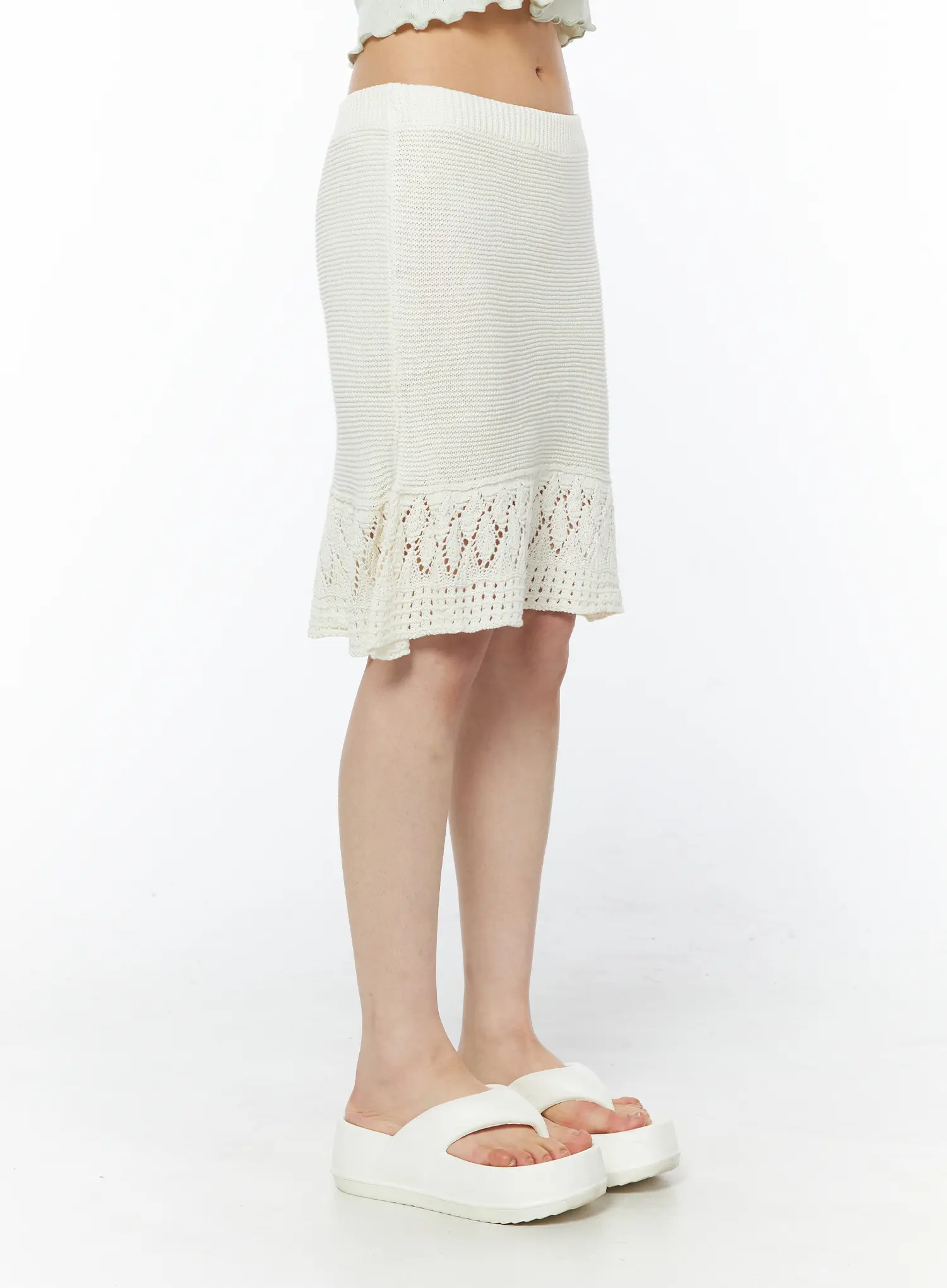 Elastic Waist Knit Midi Skirt CY527 - Image 8