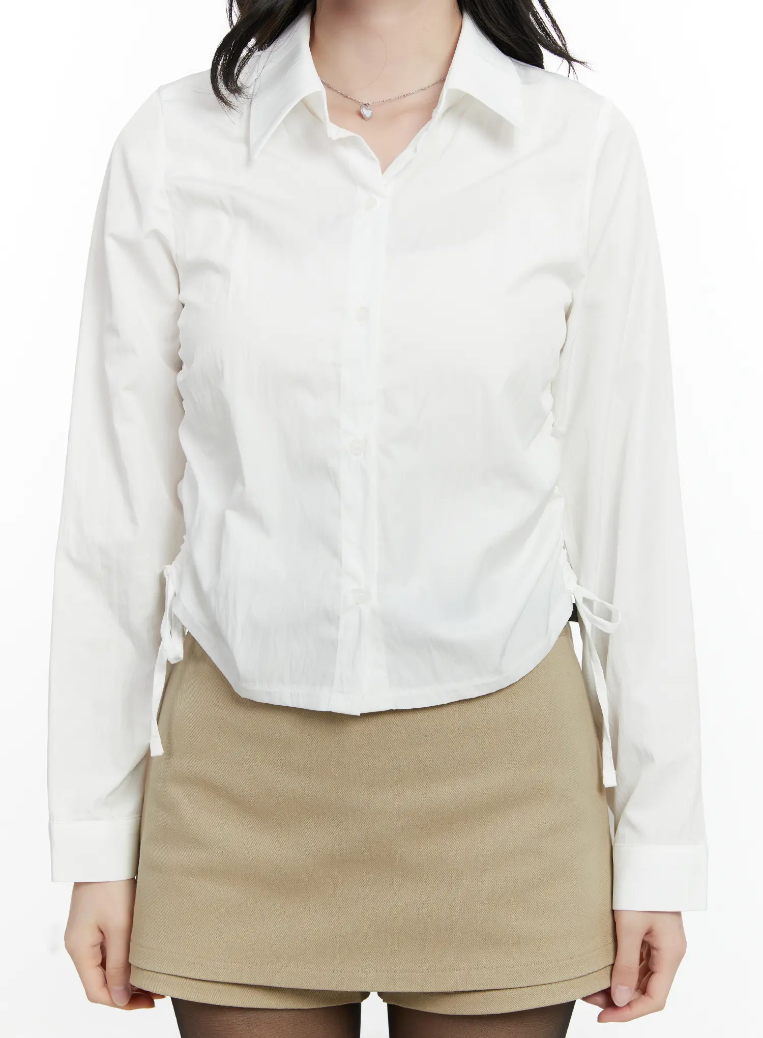 Elegant Cropped String Long Sleeve Shirt F502 - Image 4