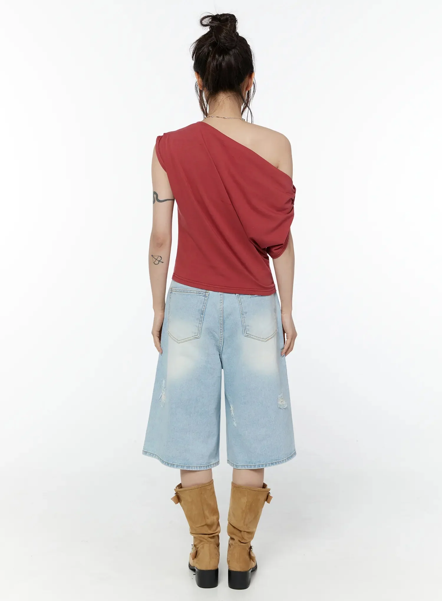 Elegant Draped Off-Shoulder Top IY515 - Image 10