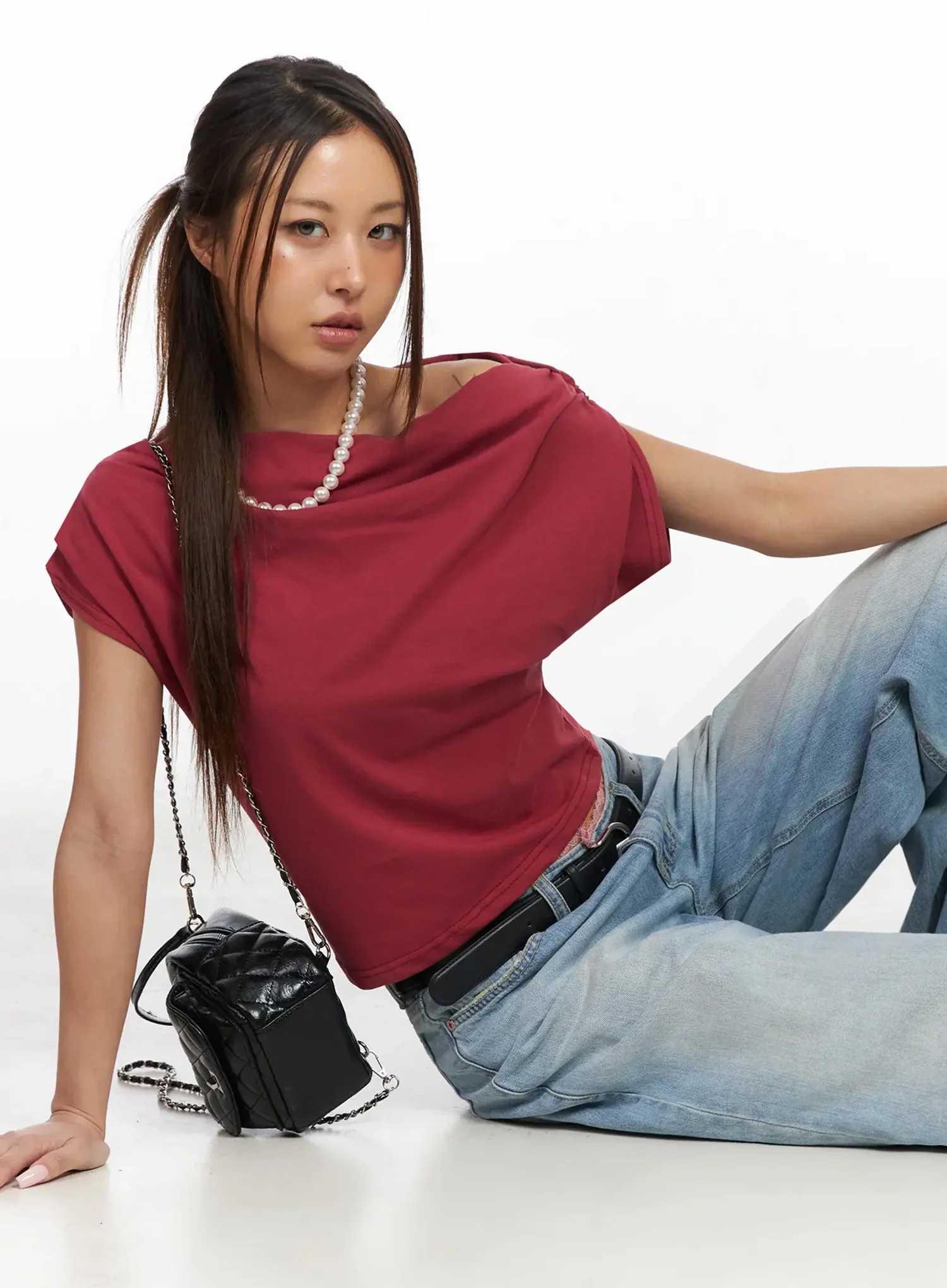 Elegant Draped Off-Shoulder Top IY515 - Image 12