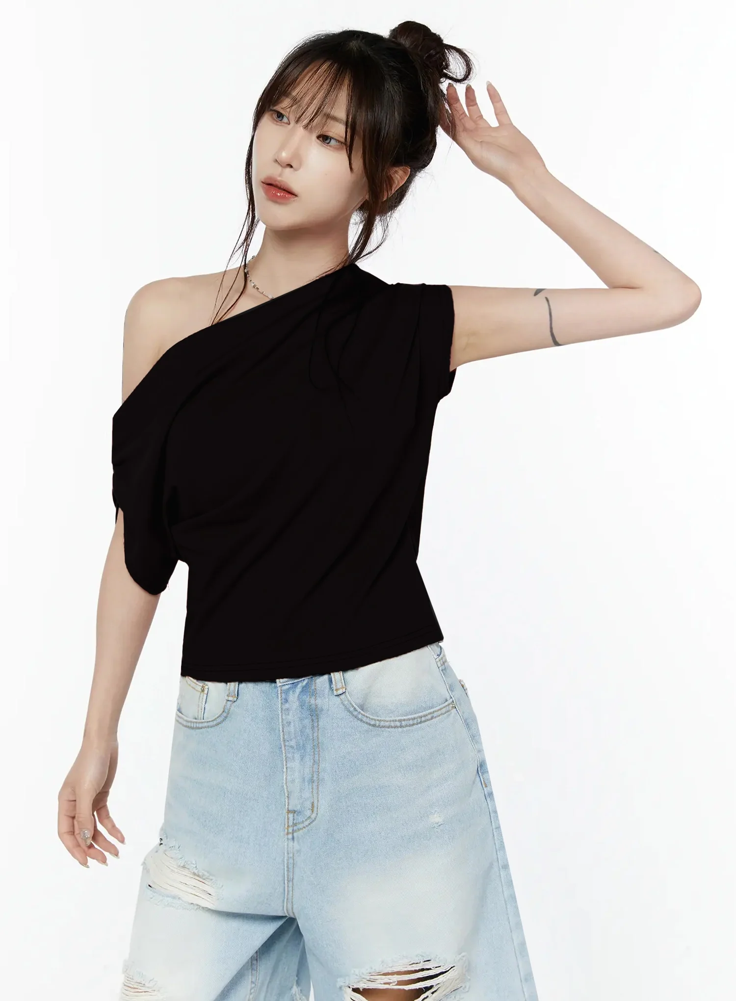 Elegant Draped Off-Shoulder Top IY515 - Image 15