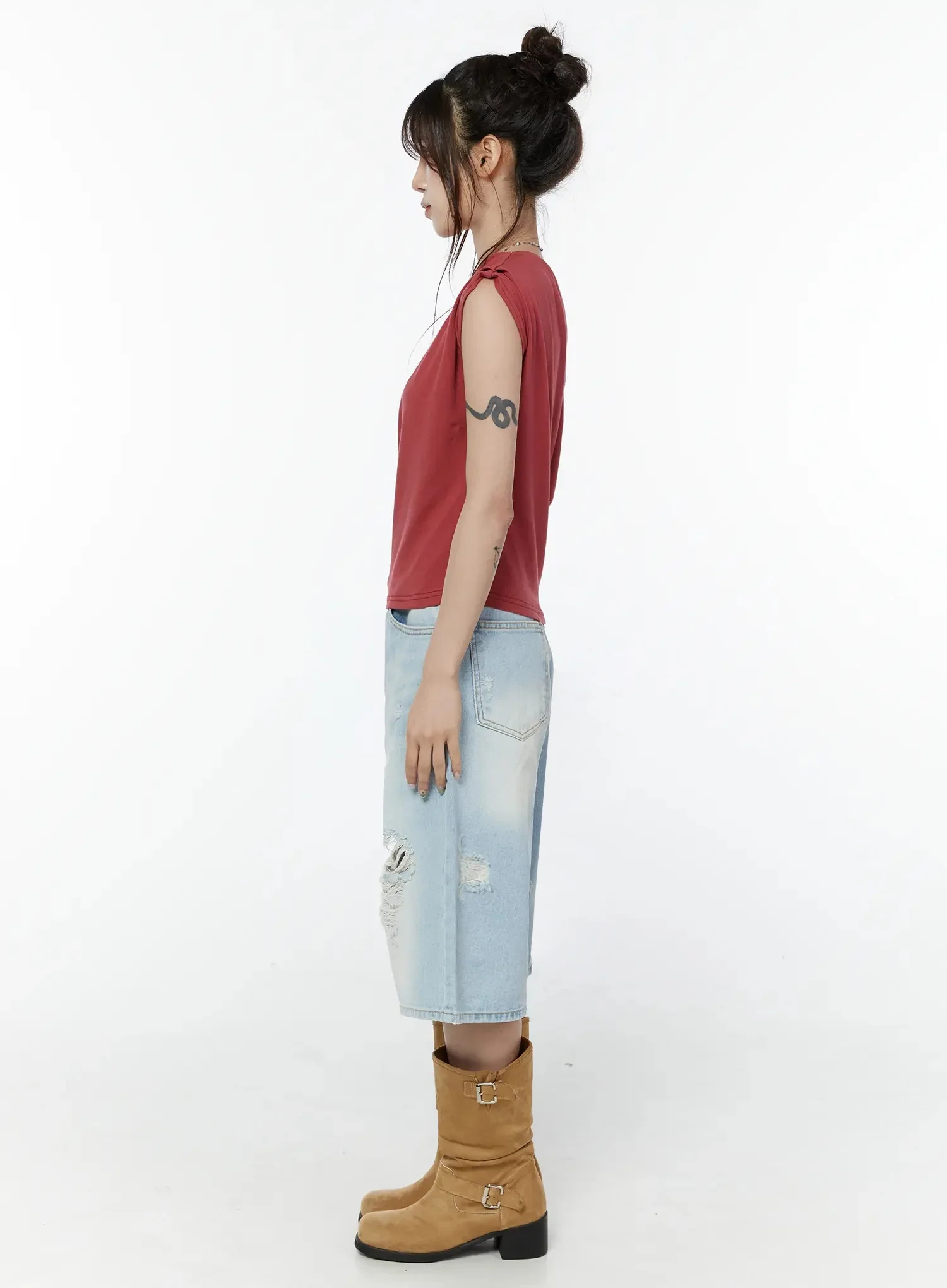 Elegant Draped Off-Shoulder Top IY515 - Image 9