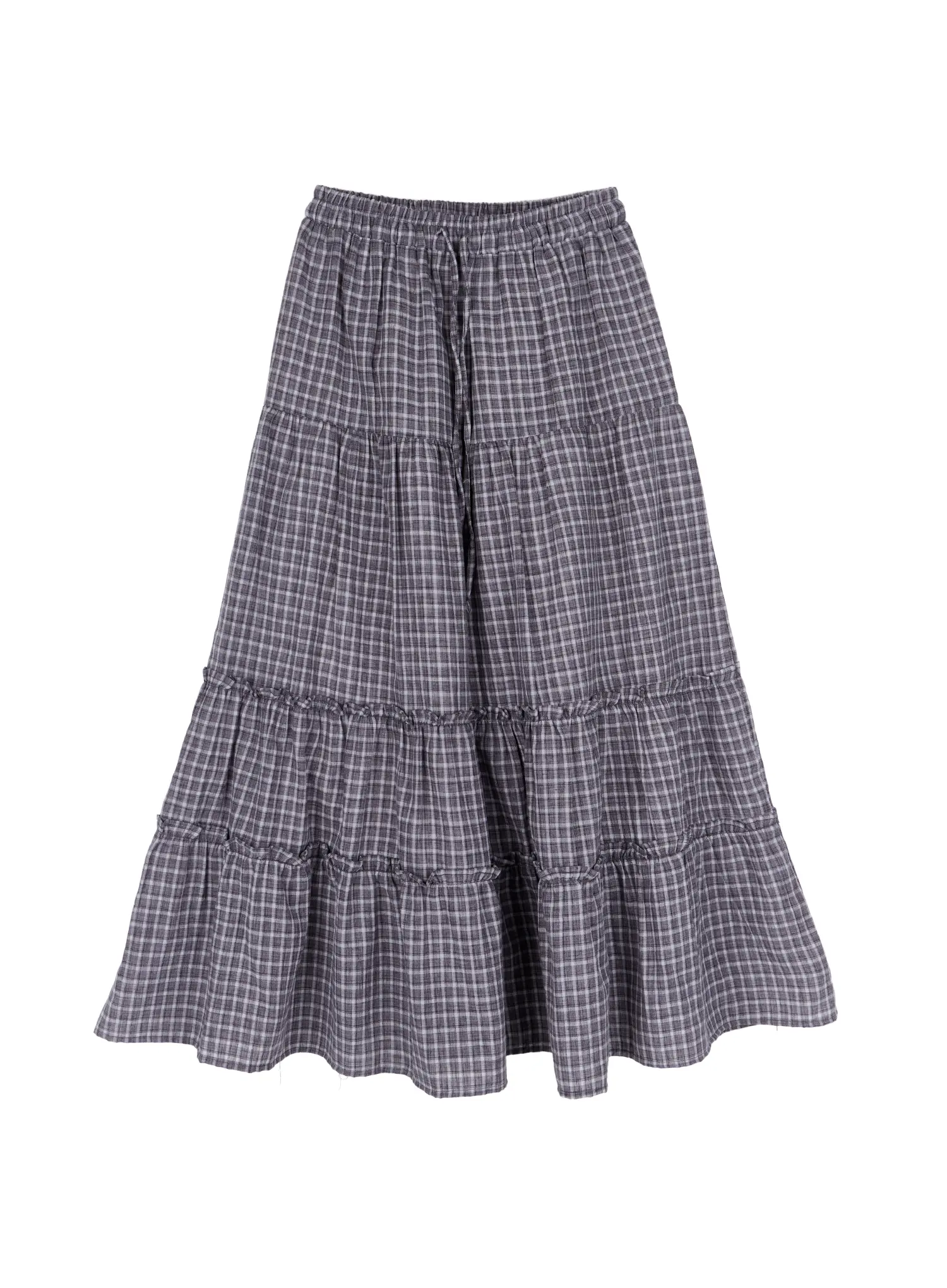 Elegant Gingham Maxi Skirt CA520 - Image 10