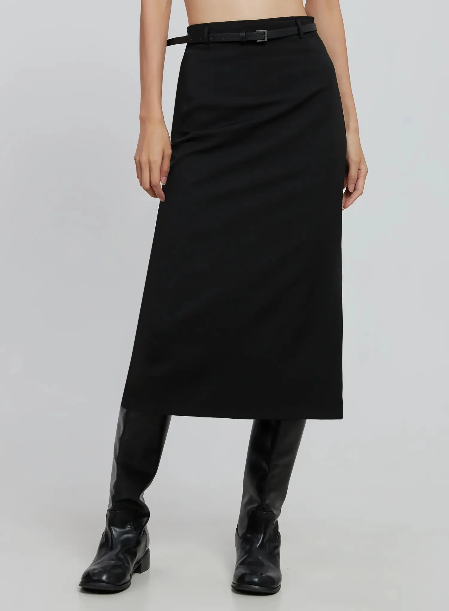 Elegant Midi Belted Skirt IO530 - Image 11