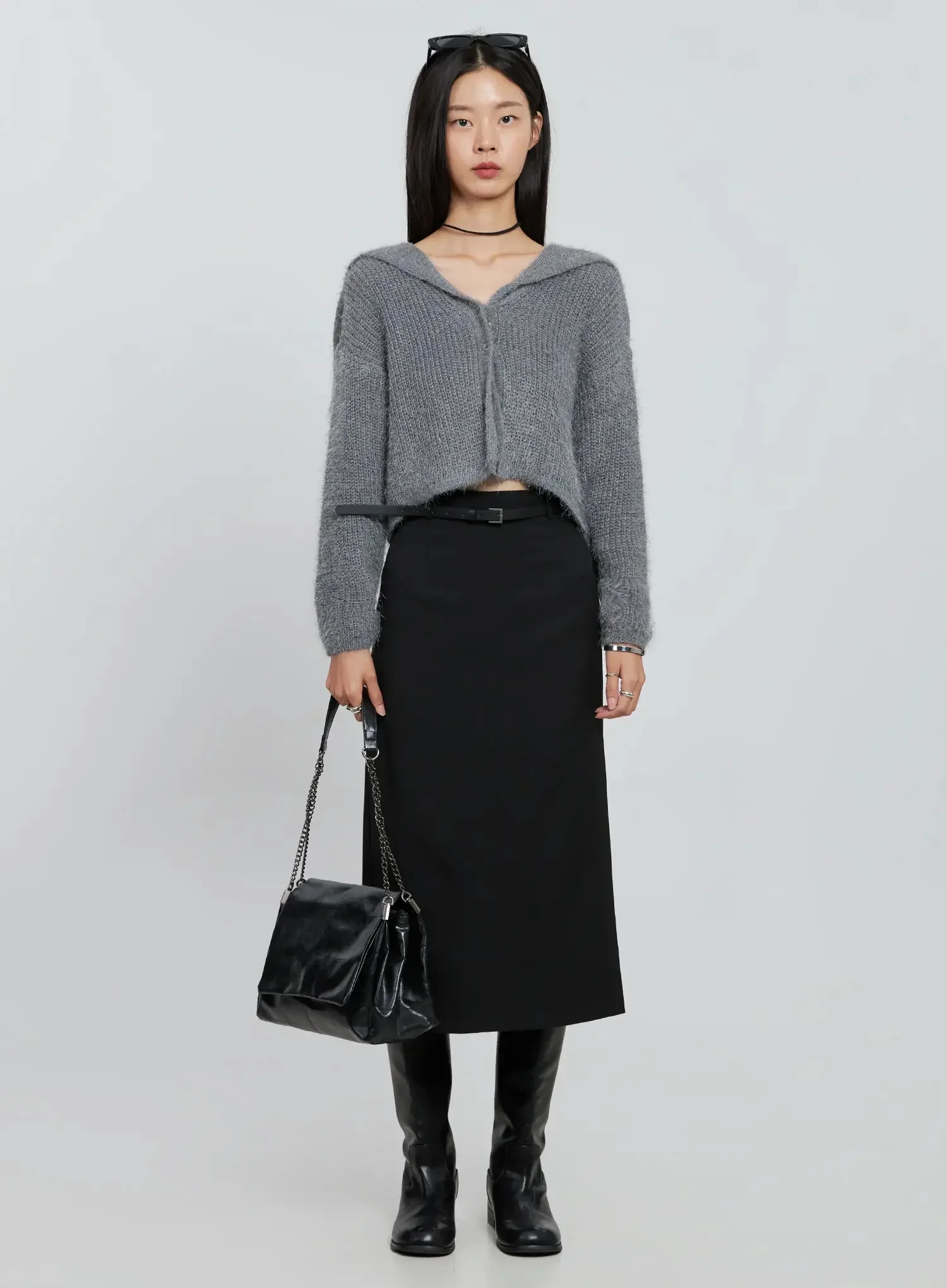 Elegant Midi Belted Skirt IO530 - Image 15