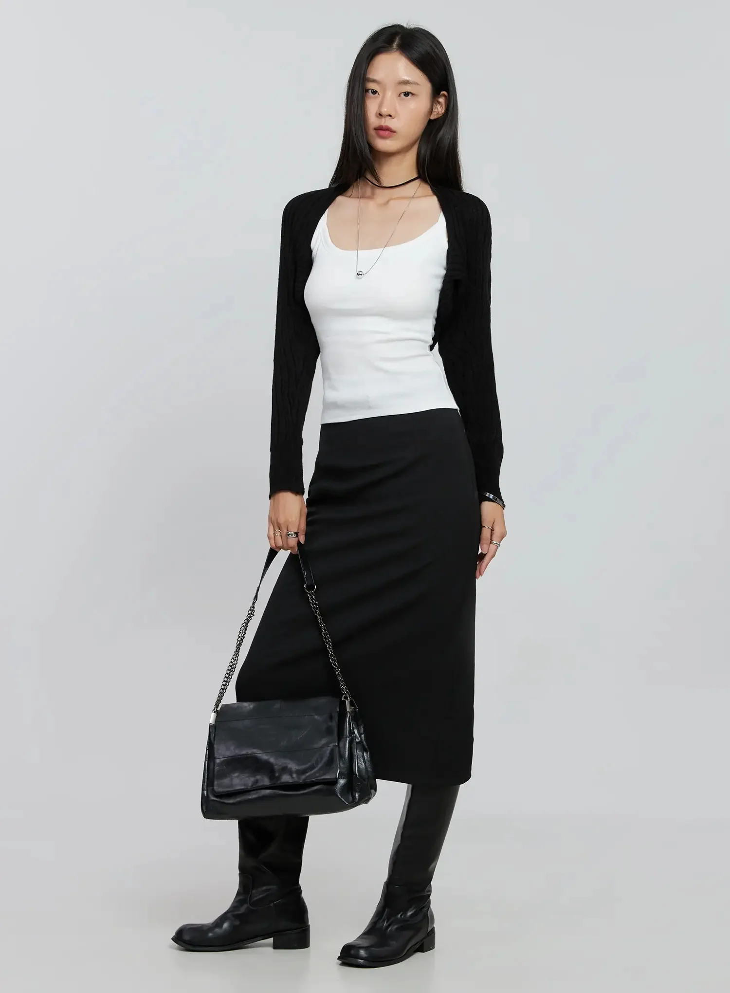 Elegant Midi Belted Skirt IO530 - Image 2