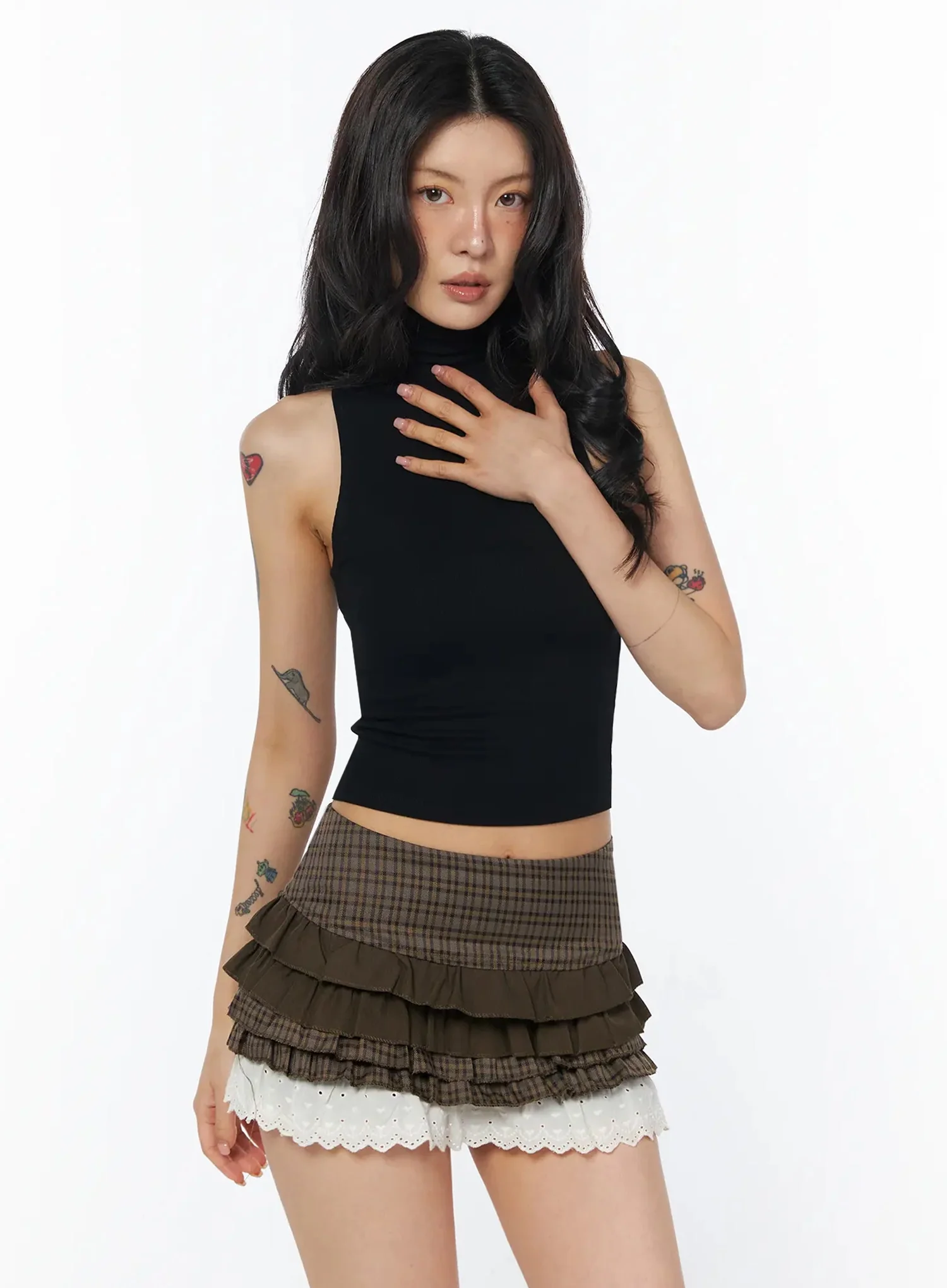 Elegant Mock Neck Tank Top IU508 - Image 3