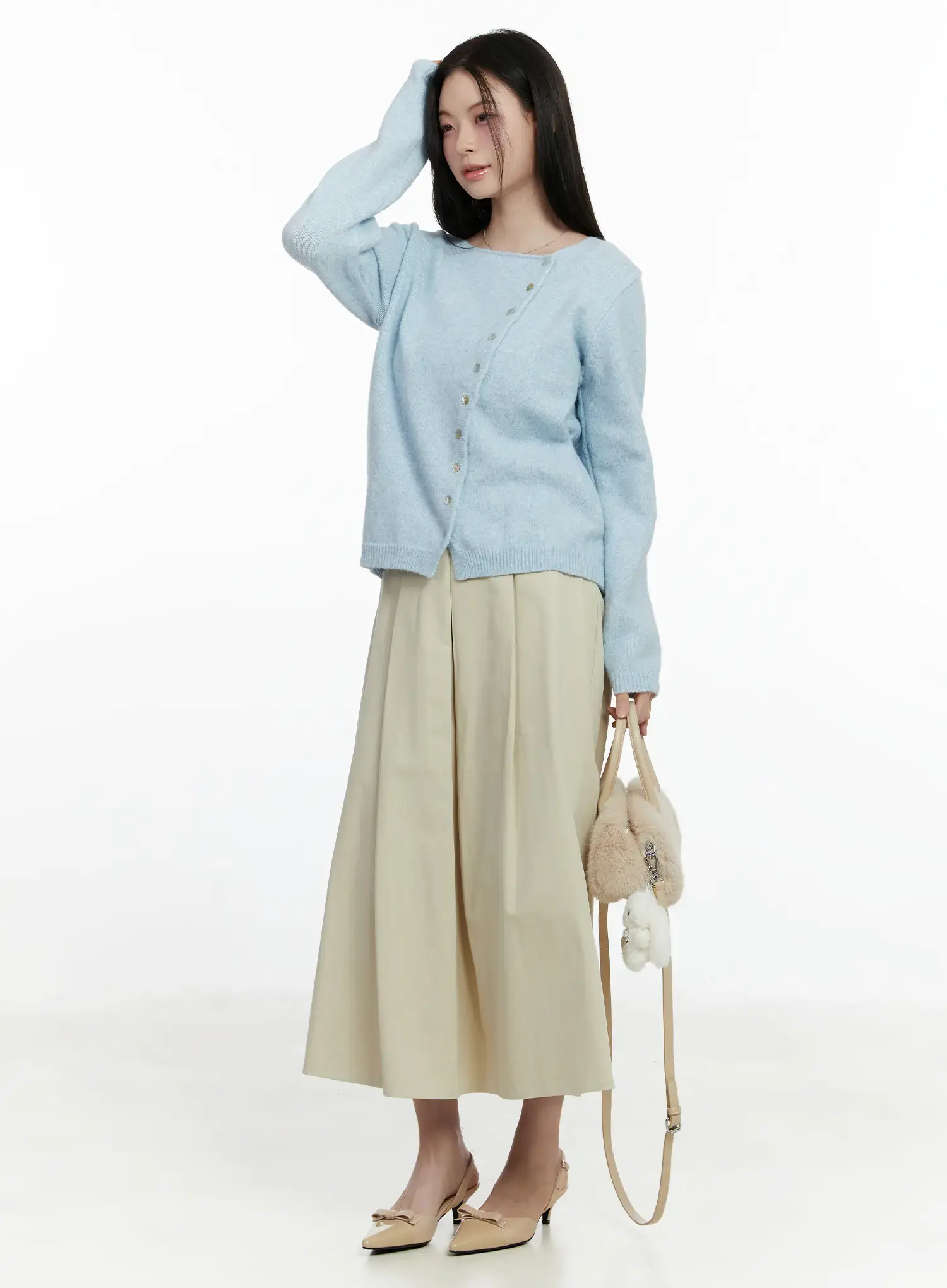 Elegant Pleated Flare Long Skirt F502 - Image 5