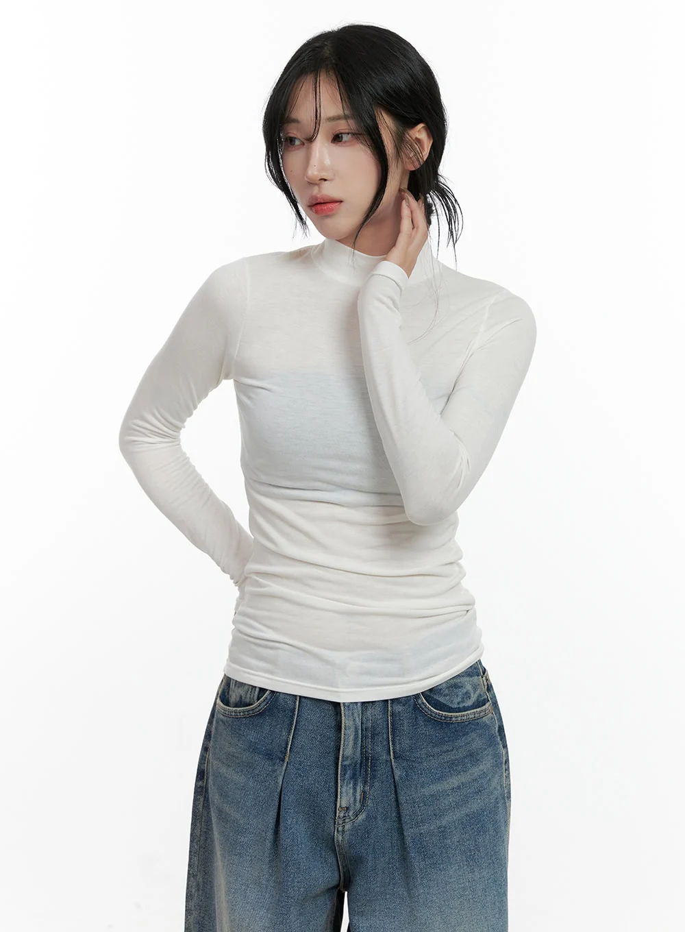 Elegant Solid Long Sleeve Tee CN408 - Image 3