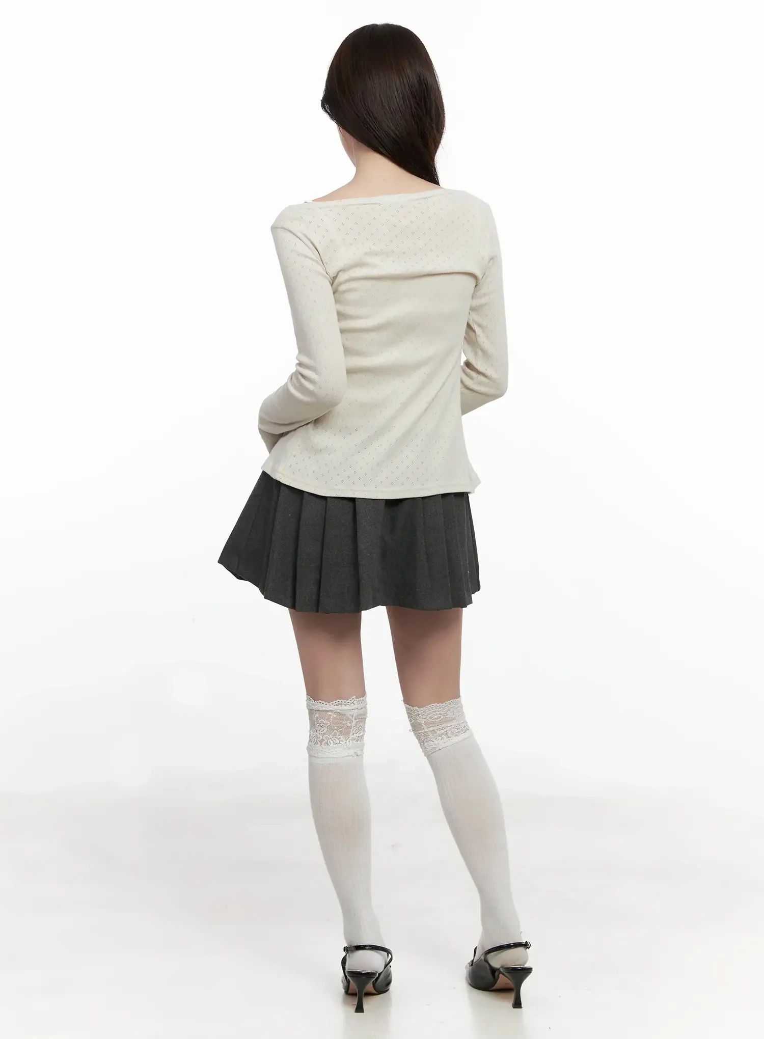 Elegant Tie-Front Ribbon Cardigan IN514 - Image 10