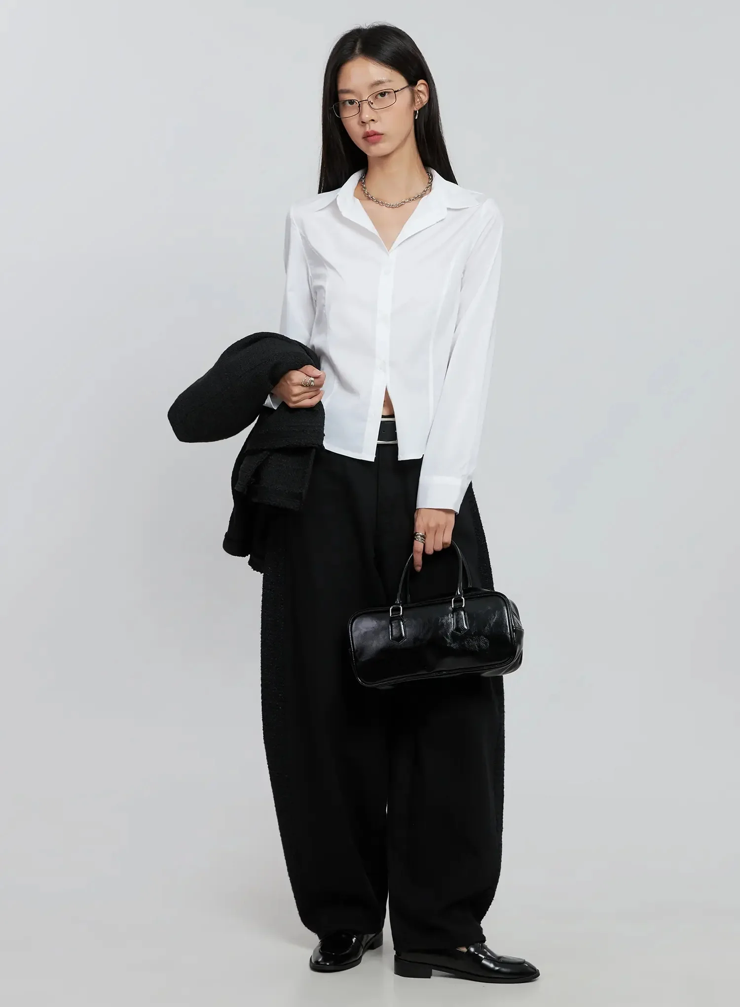 Elegant White Slim Blouse IO530