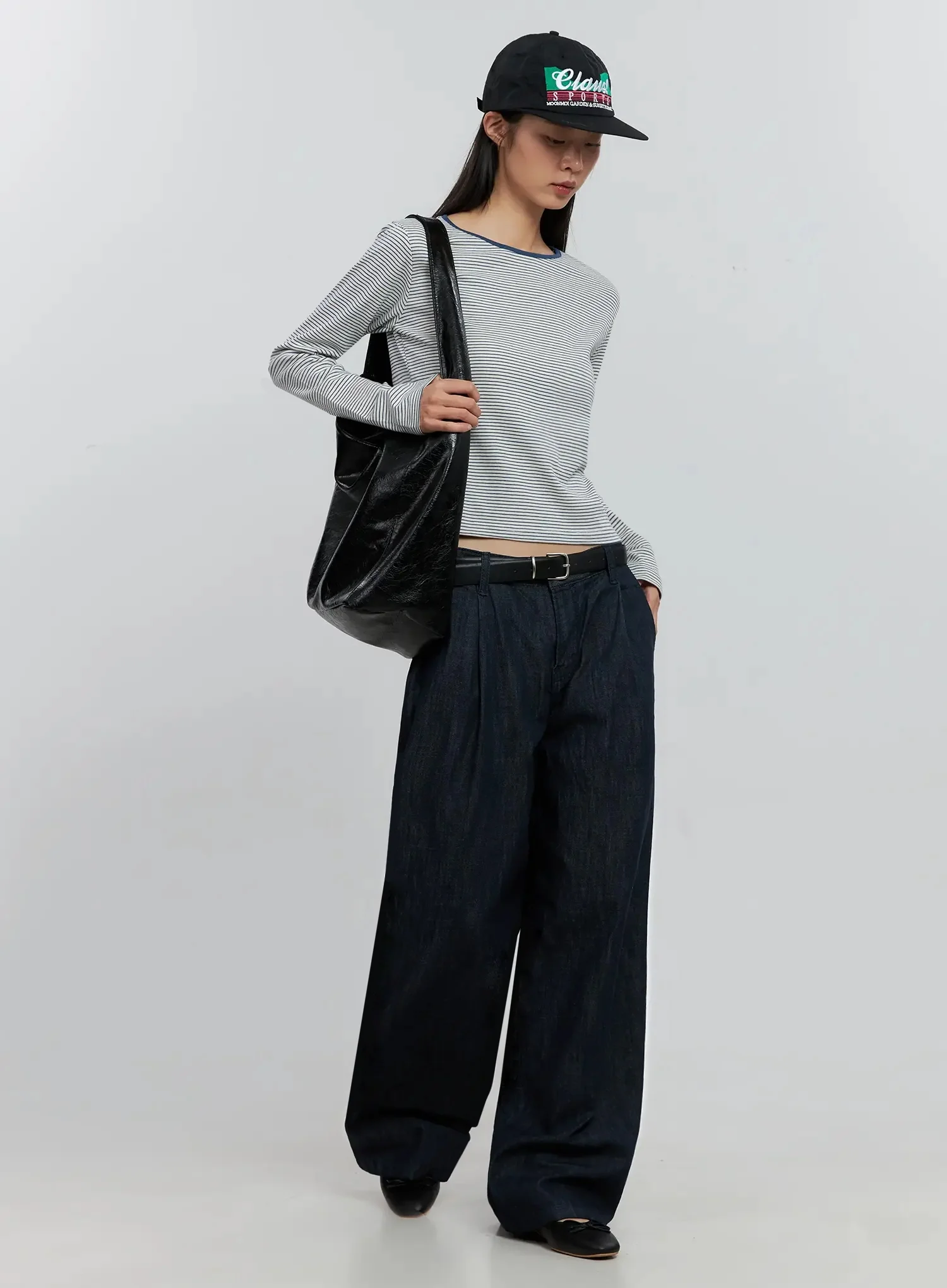 Elio Pintuck Wide-Leg Jeans IS516 - Image 13