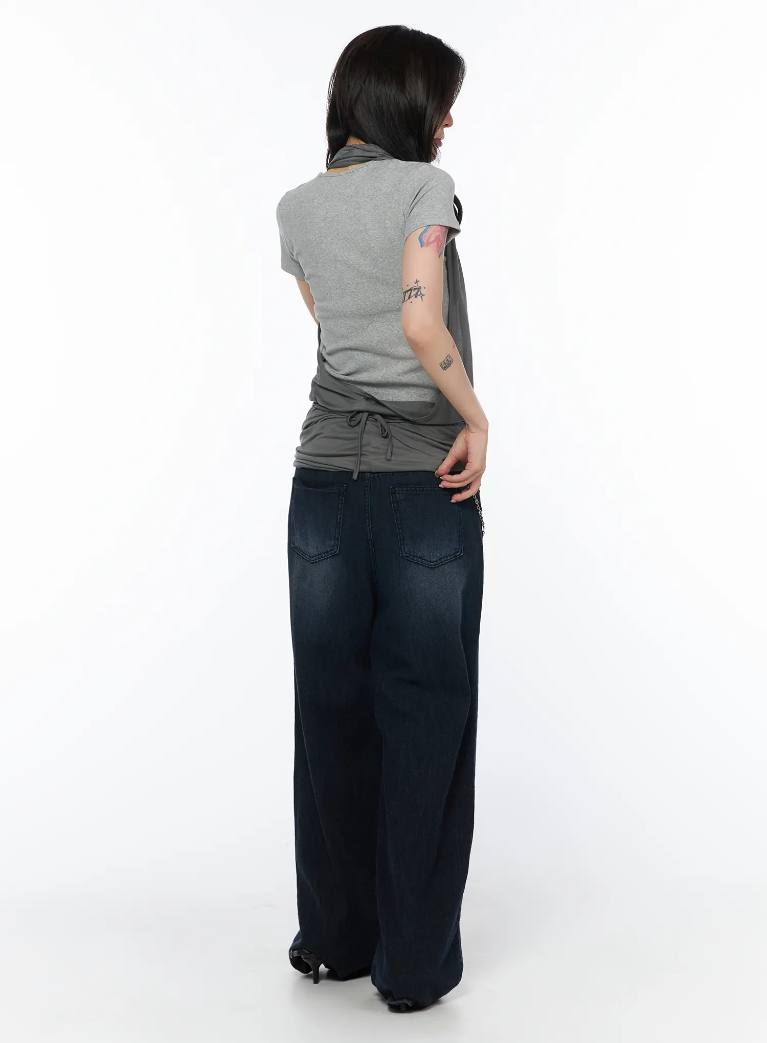 Ellie Washed Wide Leg Jeans CA524 - Image 7