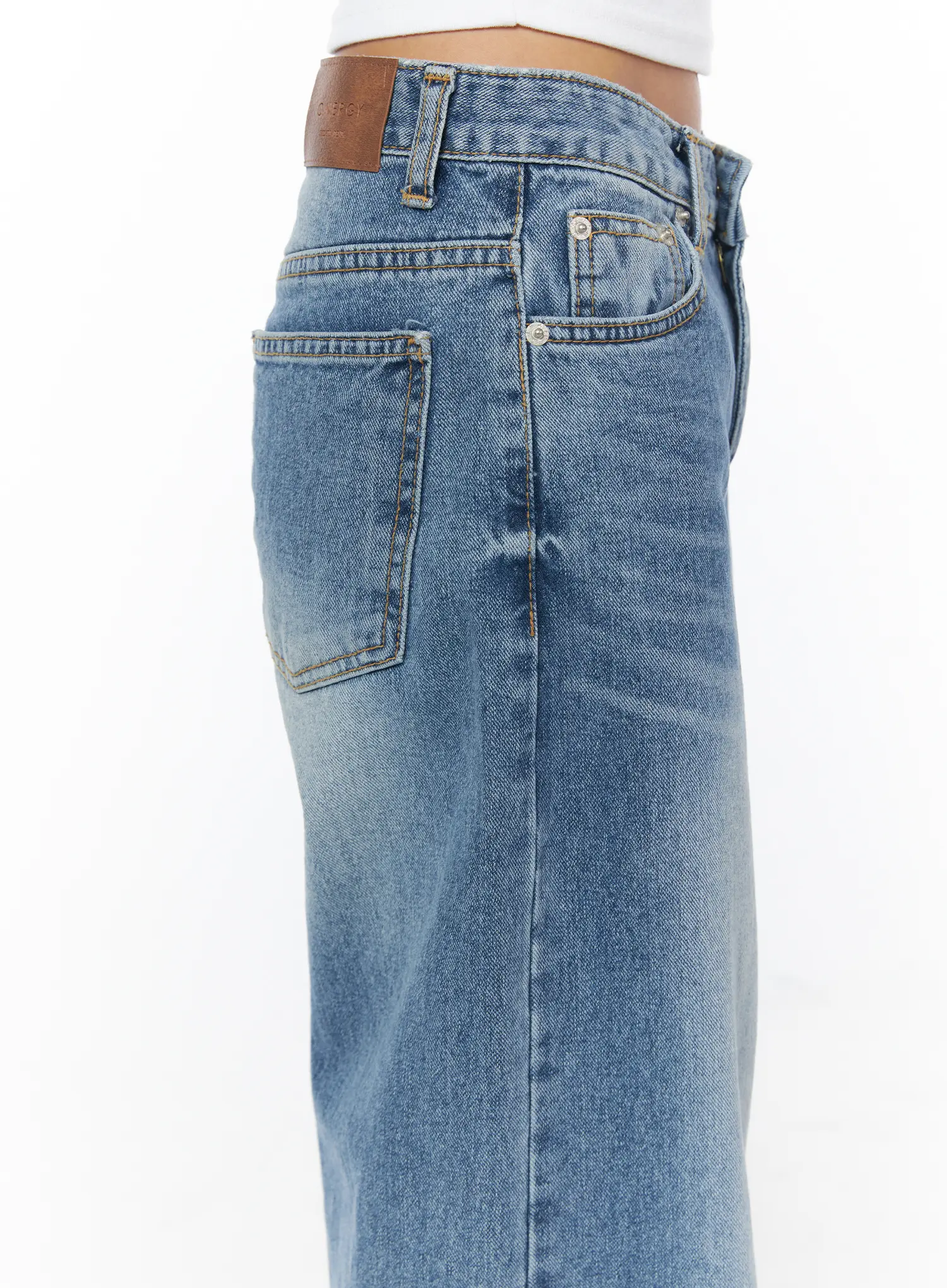 Elsie Wide Leg Washed Jeans CU501 - Image 4