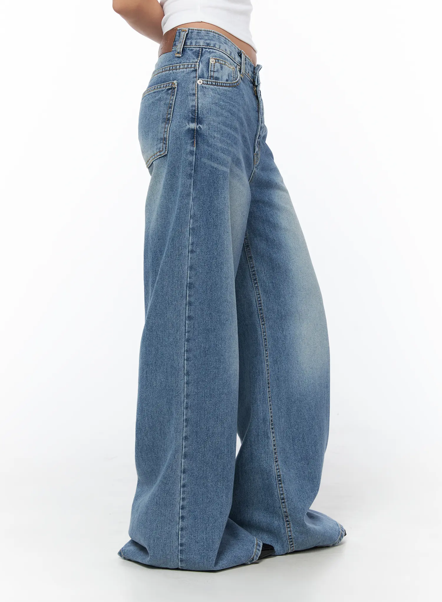 Elsie Wide Leg Washed Jeans CU501 - Image 5