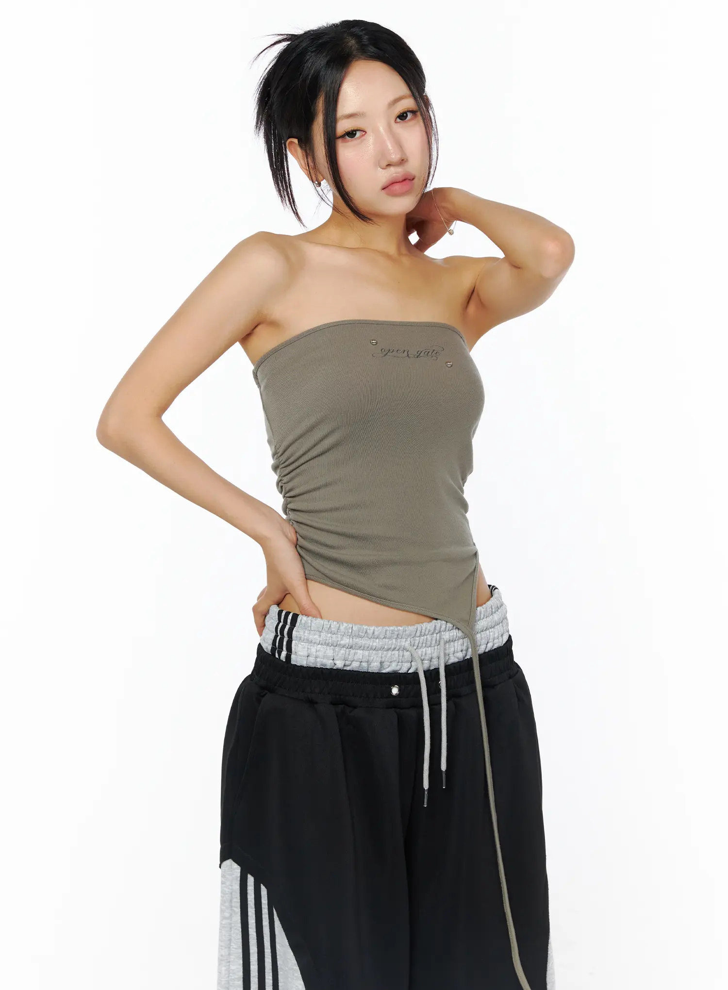 Embroidered Asymmetric Tube Top CU515 - Image 11