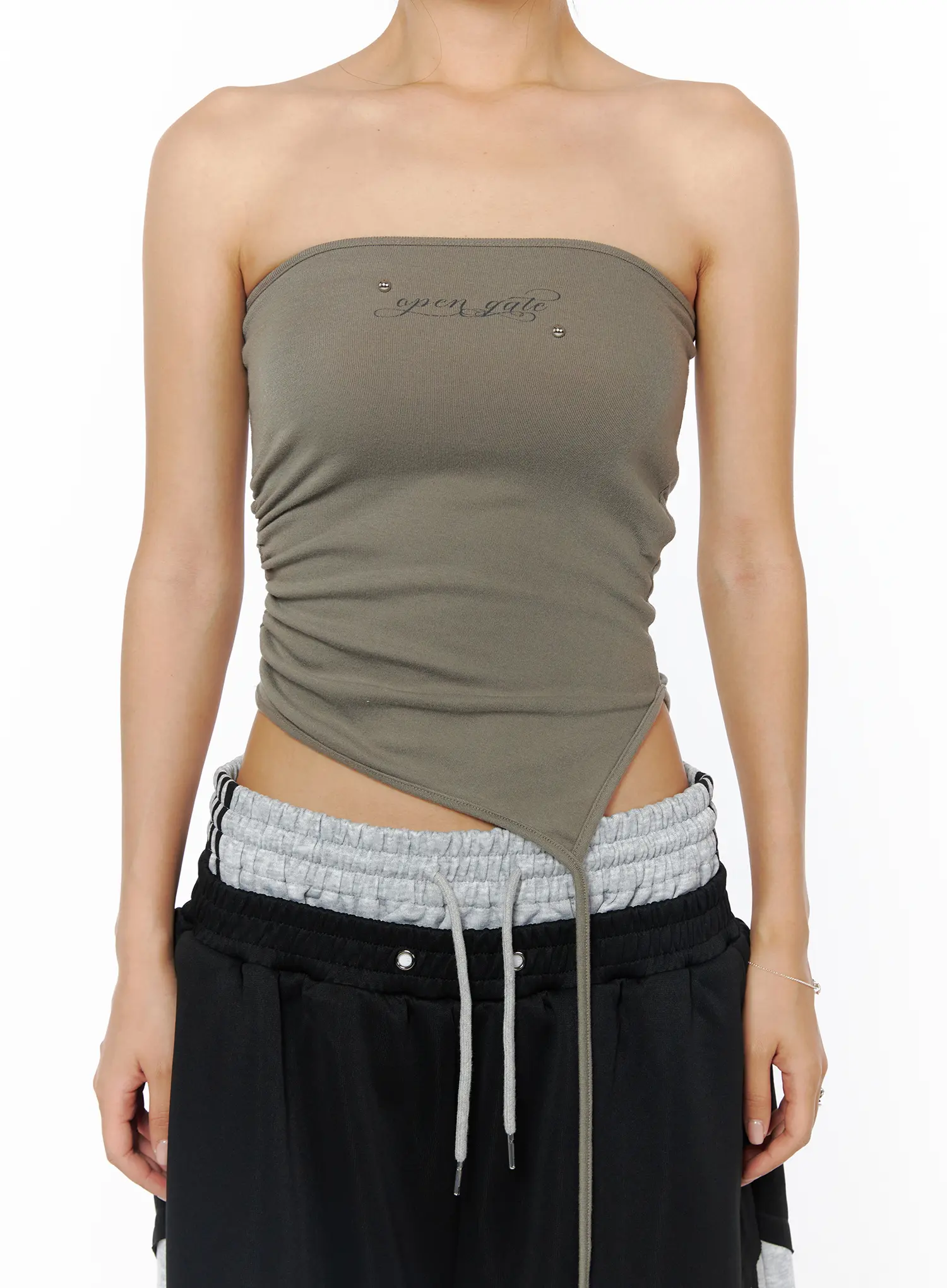 Embroidered Asymmetric Tube Top CU515 - Image 9