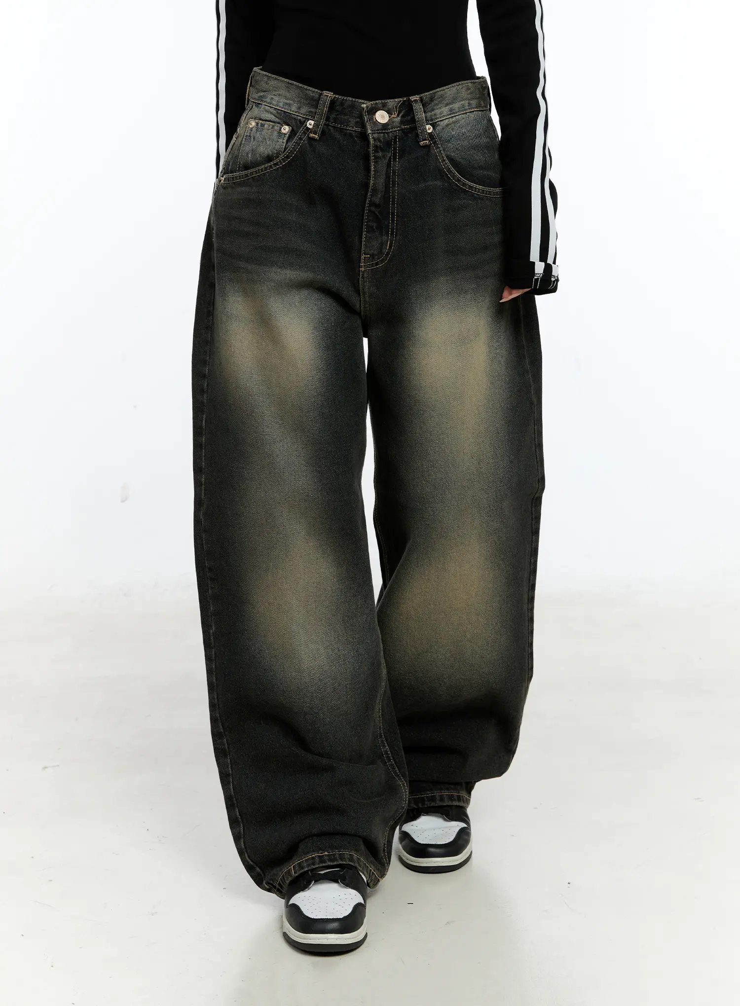 Emerie Washed Wide-Leg Baggy Jeans CS518 - Image 10
