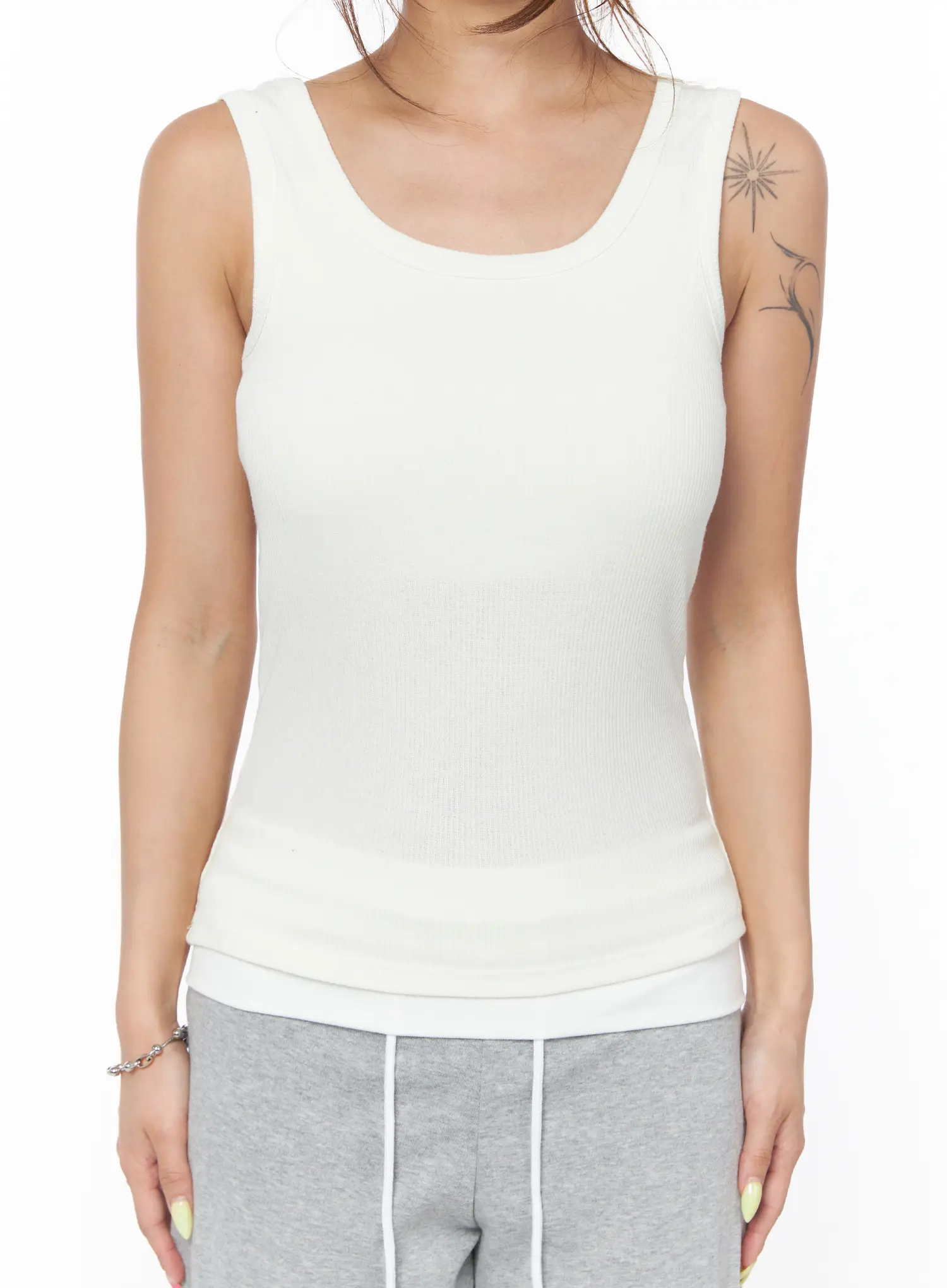 Essential Built-In Bra Ribbed Tank Top CU502 - Image 4