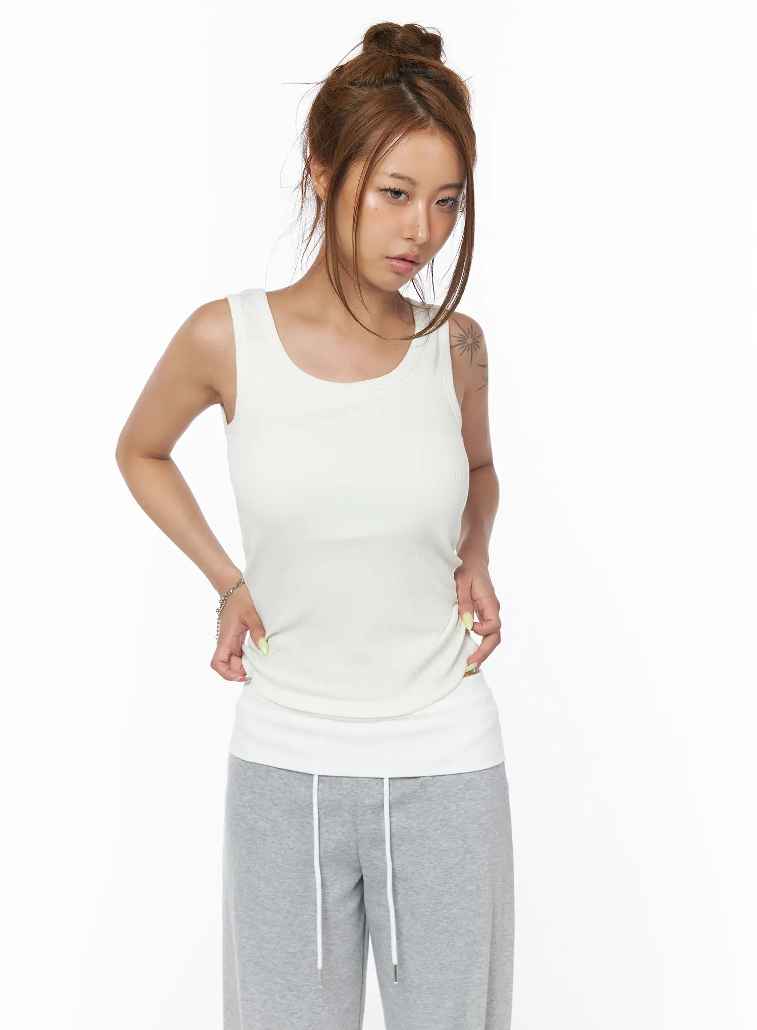 Essential Built-In Bra Ribbed Tank Top CU502 - Image 5