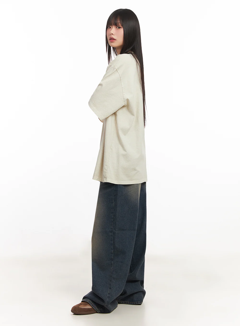 Essential Cotton Canvas Oversize T-Shirt IY502 - Image 11
