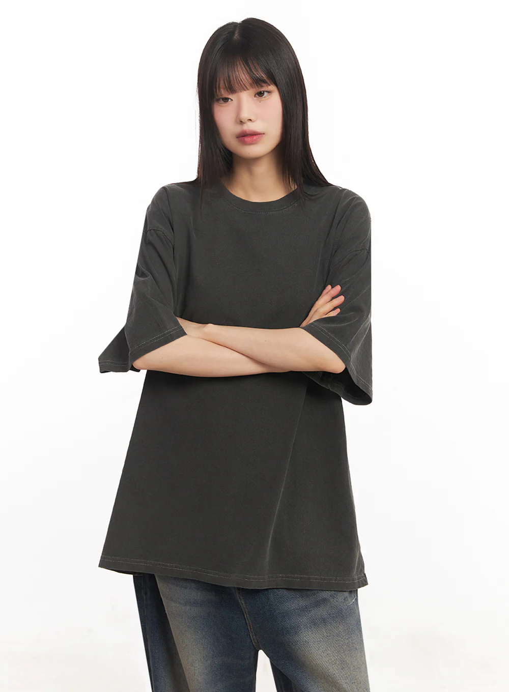 Essential Cotton Canvas Oversize T-Shirt IY502 - Image 15