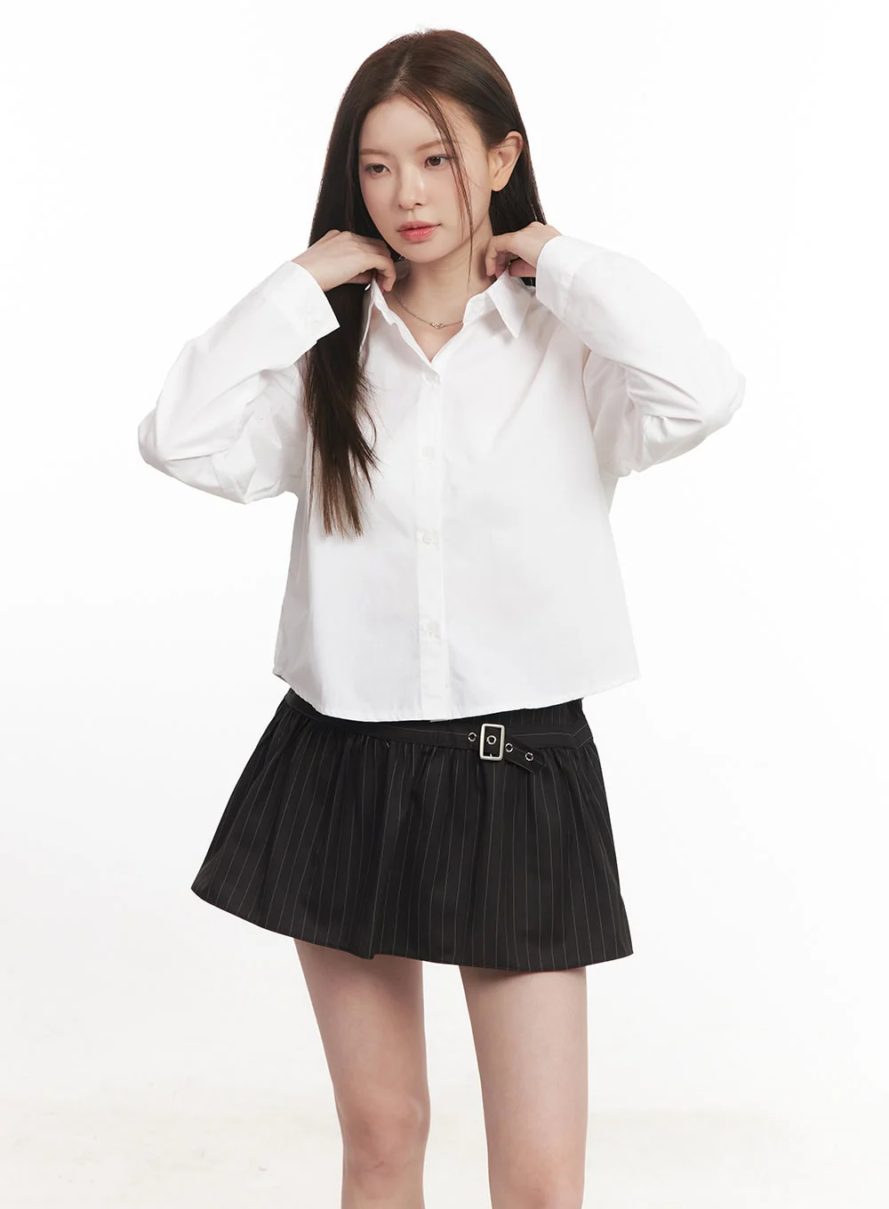 Essential Crop Collared Shirt CA501 - Image 7