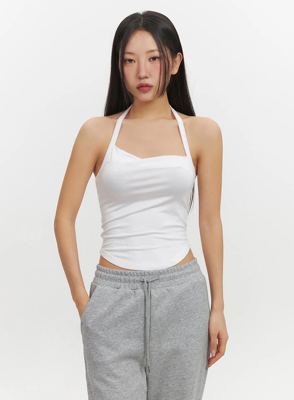 Essential Halter-Neck Crop Cami Top IF510 - Image 7
