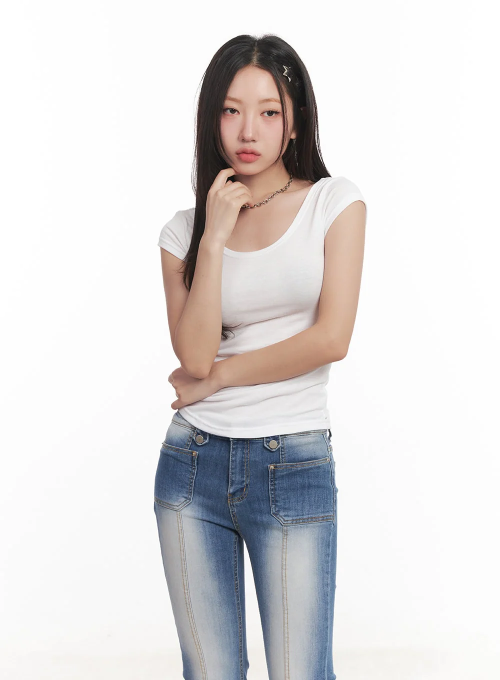 Essential Slim U-Neck Crop Top CA530 - Image 9