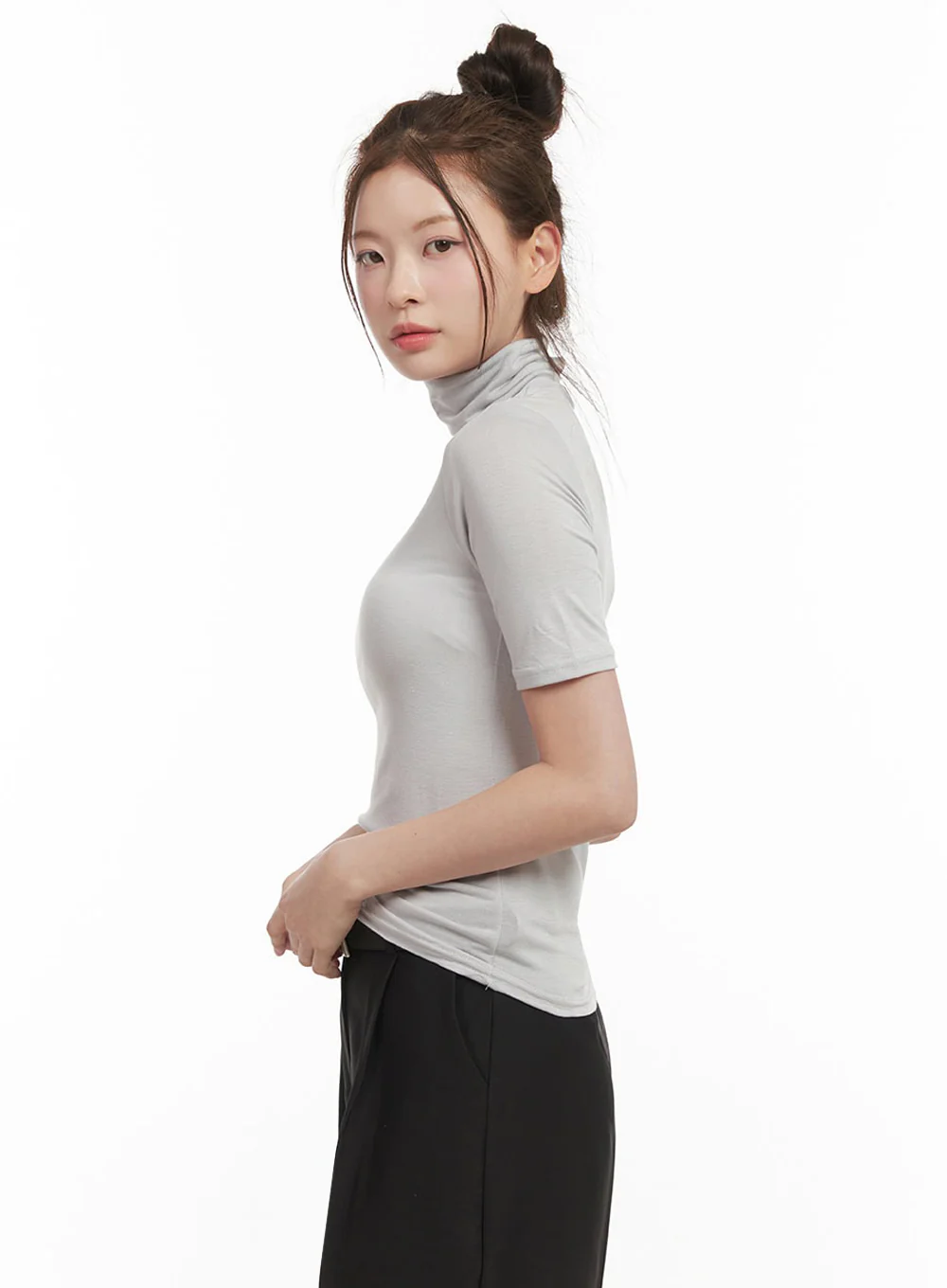 Essential Turtle Neck Short Sleeve Top IF505 - Image 8