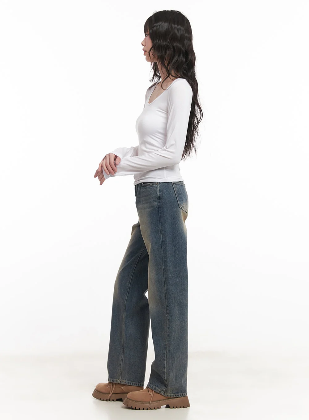 Essential U-Neck Long Sleeve Top CM519 - Image 5