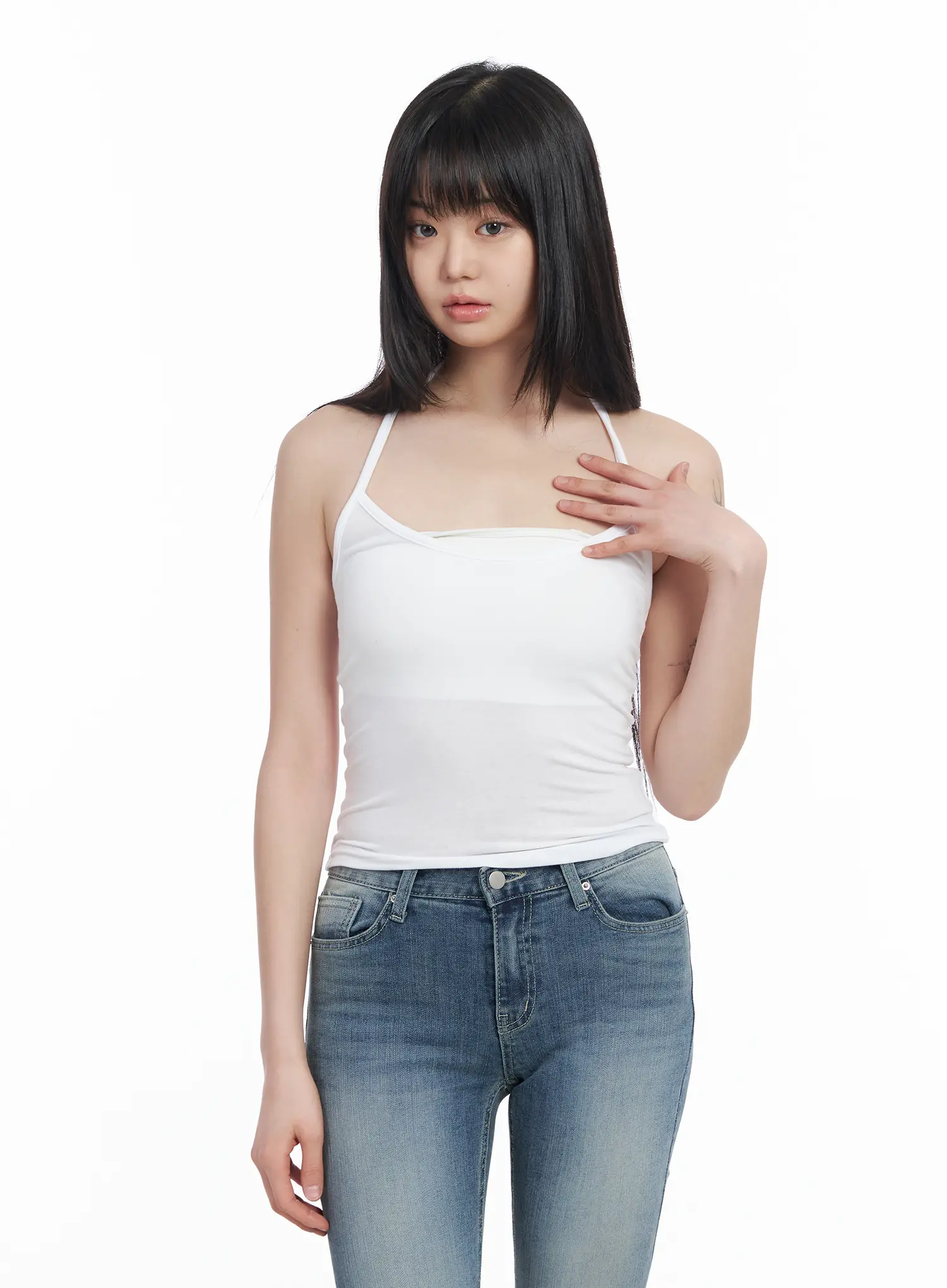 Essential White Halter Top CM513 - Image 10