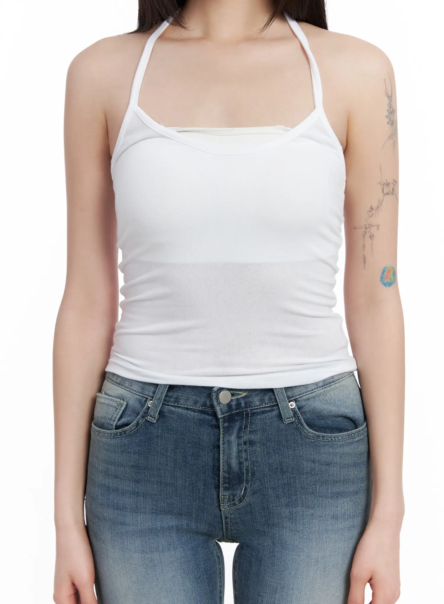 Essential White Halter Top CM513 - Image 8