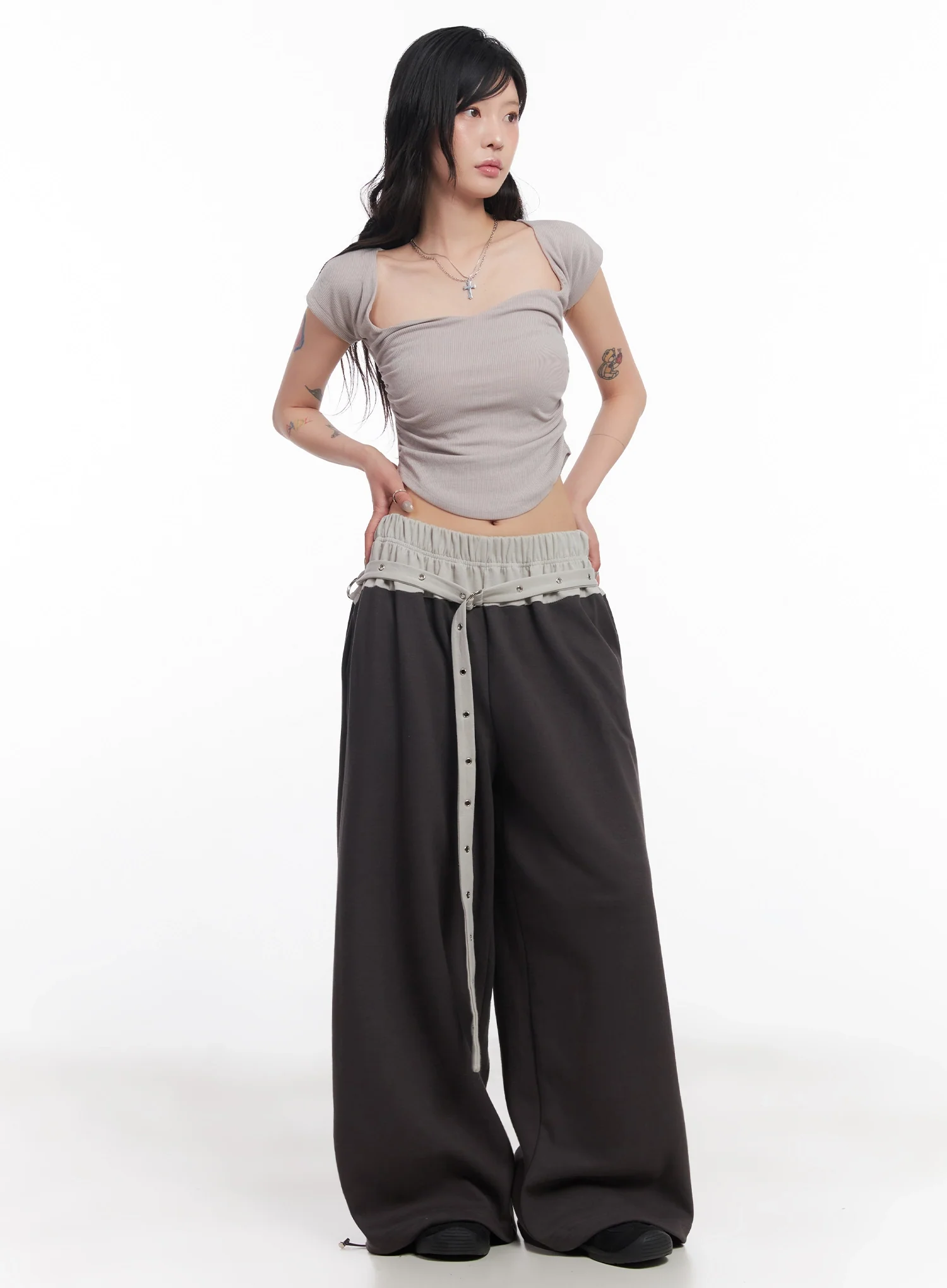 Eyelet Belted Trousers IC503 - Image 2