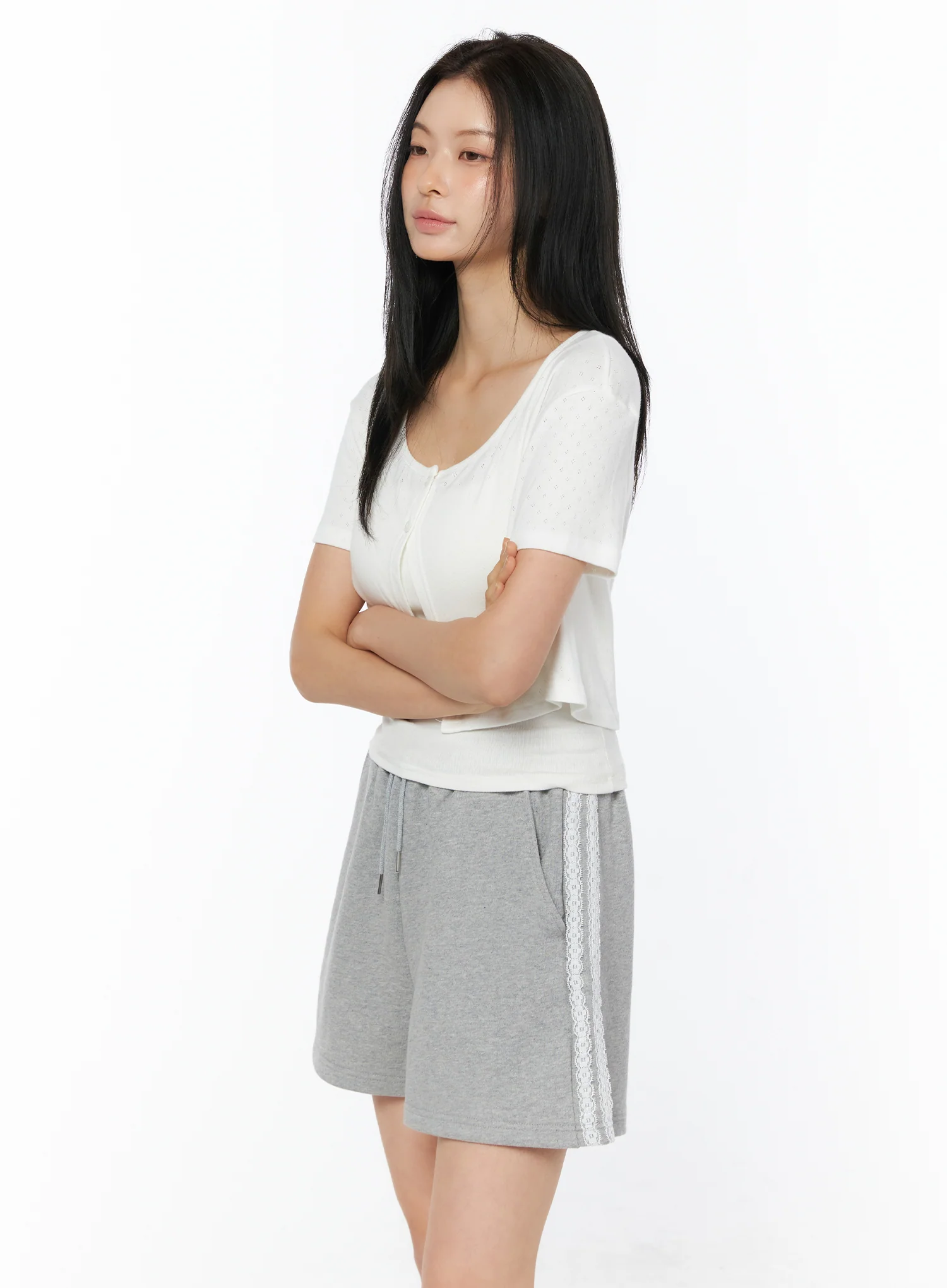 Eyelet Crop Cardigan IU519 - Image 5