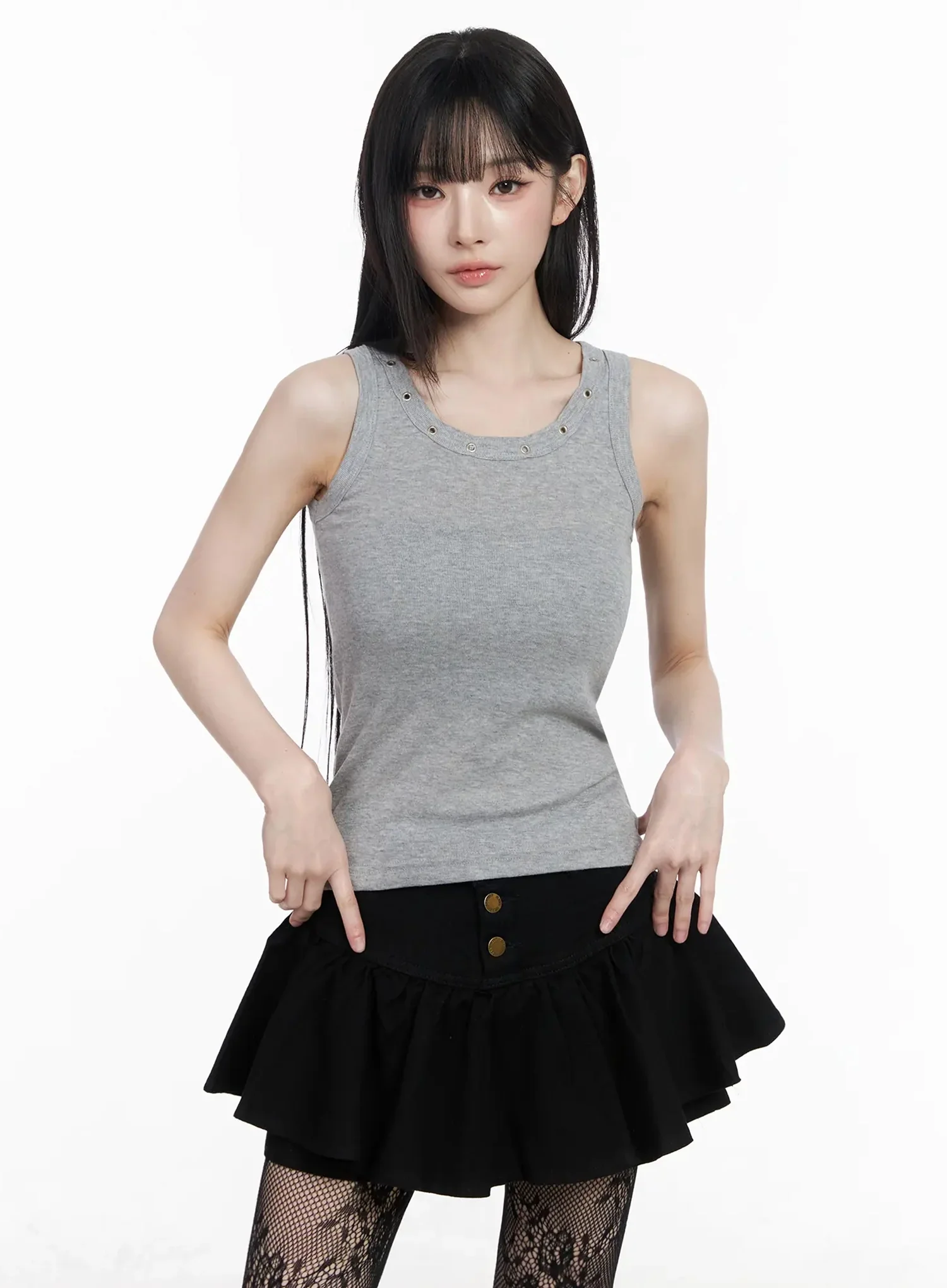 Eyelet Detail Sleeveless Top IY511 - Image 3