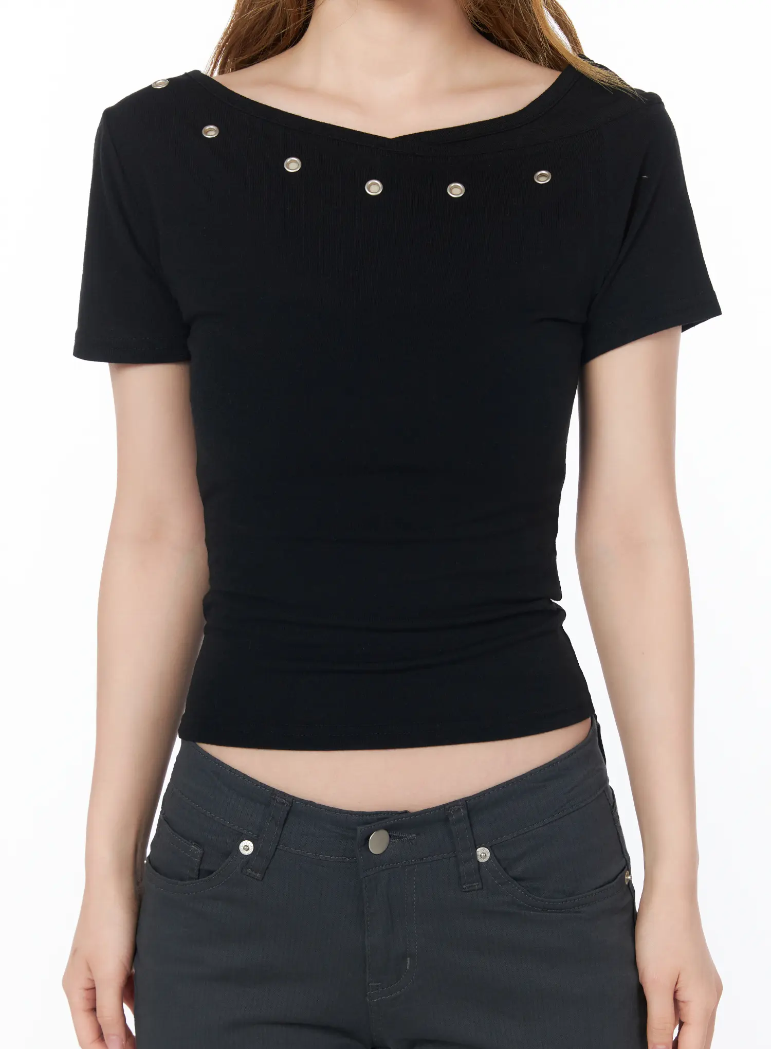 Eyelet Short Sleeve Tee CY505 - Image 8