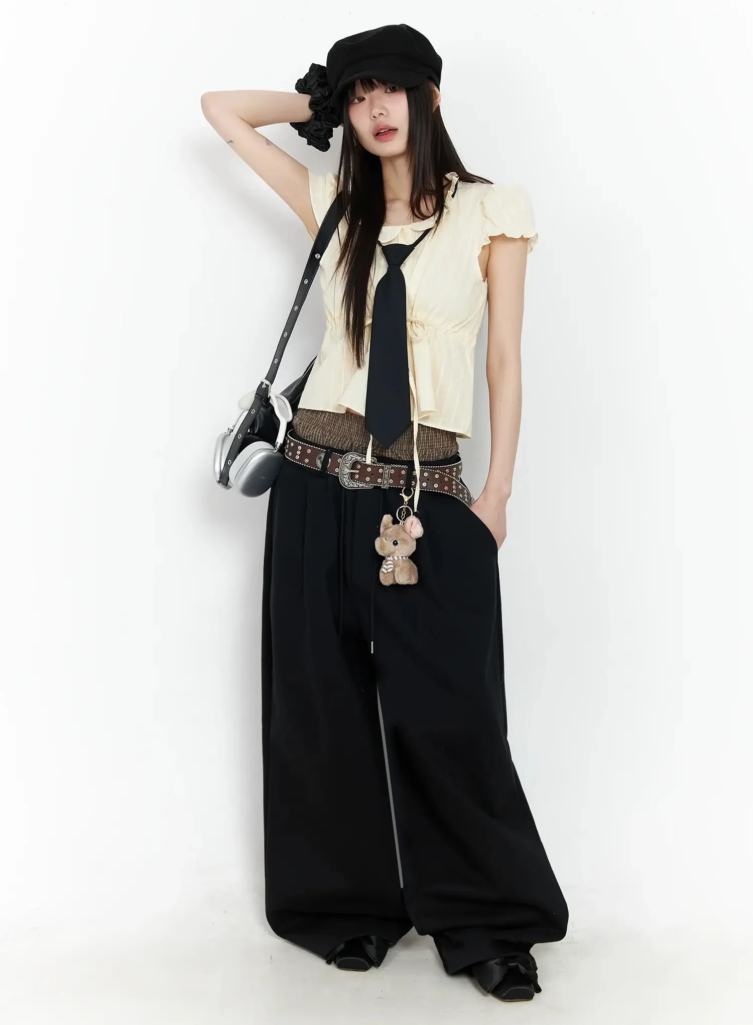 Faux Leather Chic Neck Tie IY515 - Image 4